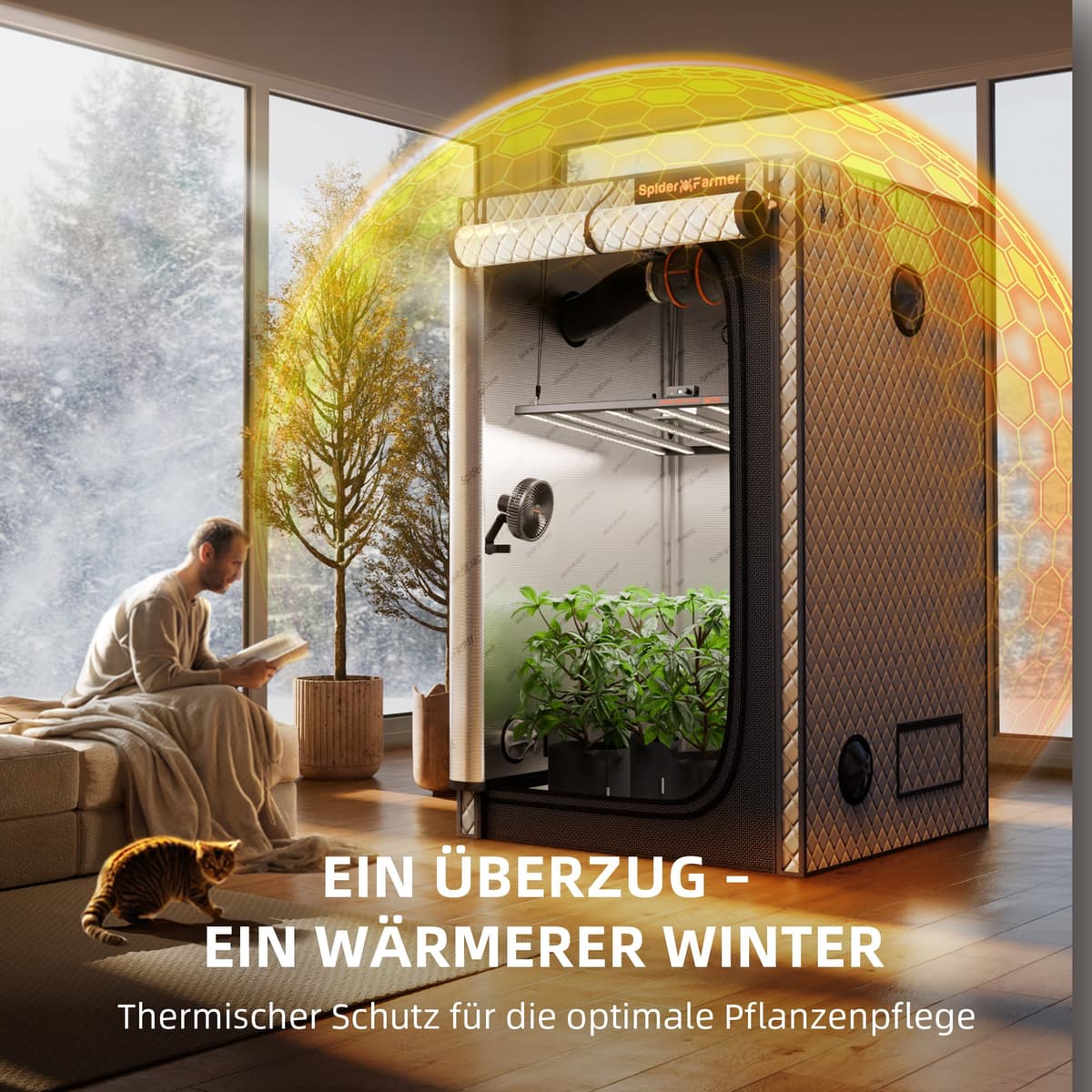 Acoperător de Izolație Iarnatic Spider Farmer 120x120cm - Liner Termic pentru Corturi de Cultivare - 3