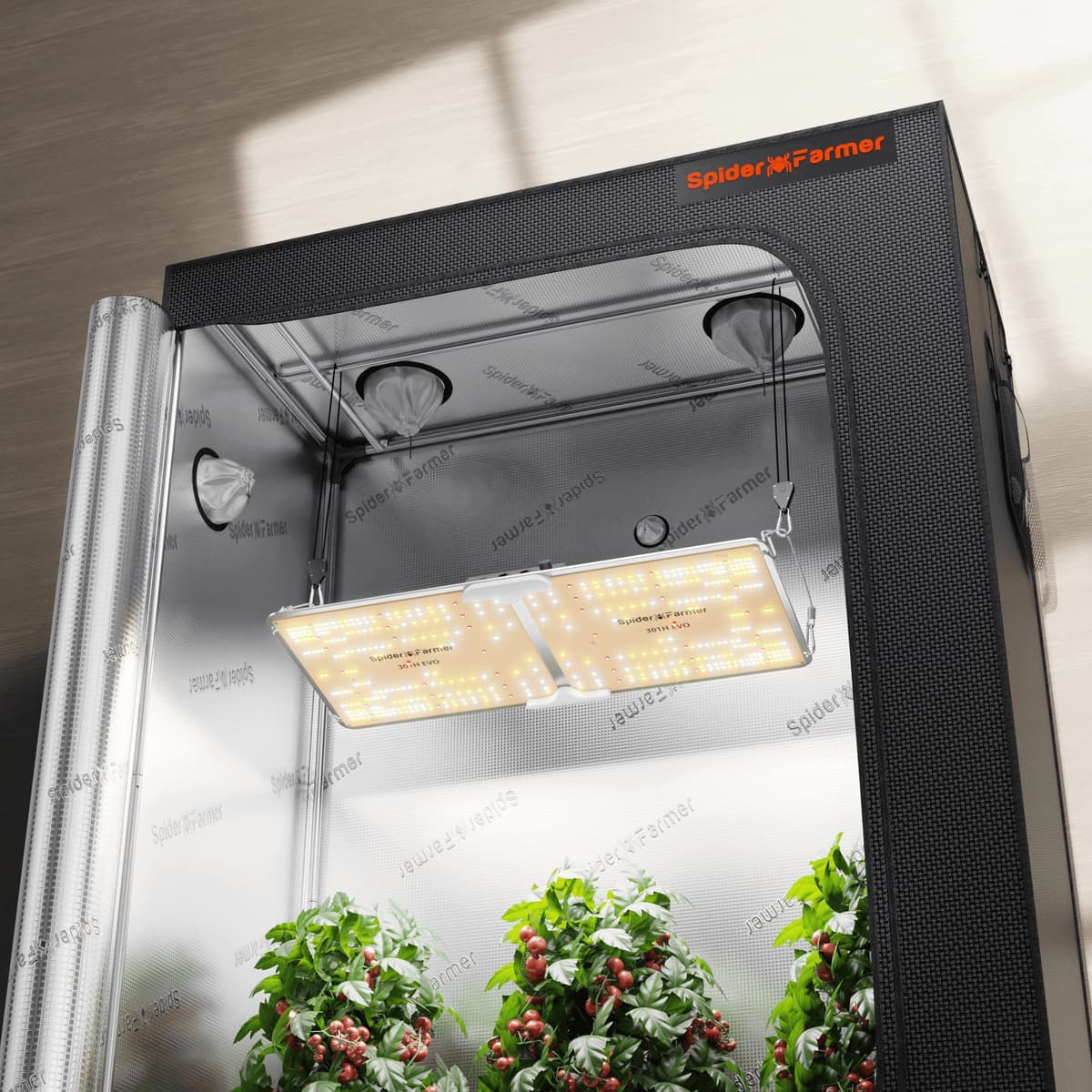 Spider Farmer SF2000 200W LED + 140x70x200cm tältkit - fullspektrum - 1