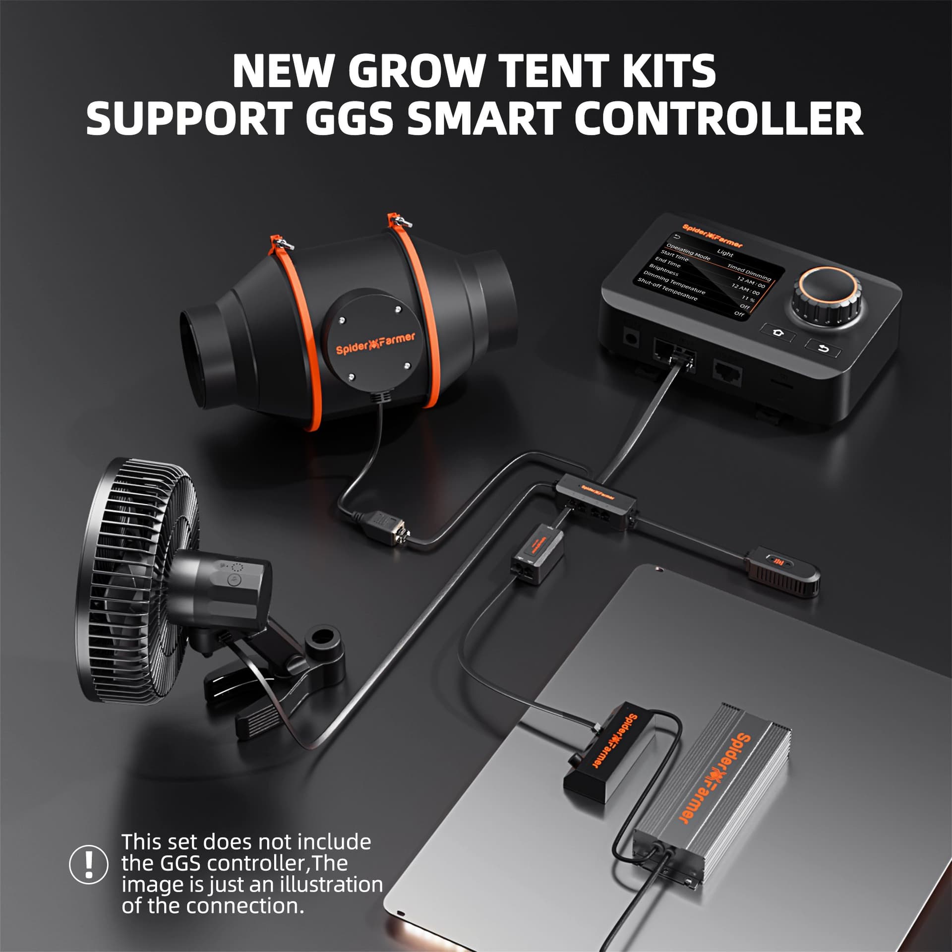 Kompletný set Spider Farmer SF4000 301H EVO LED - Skrinica na rast s ventiláciou - 4