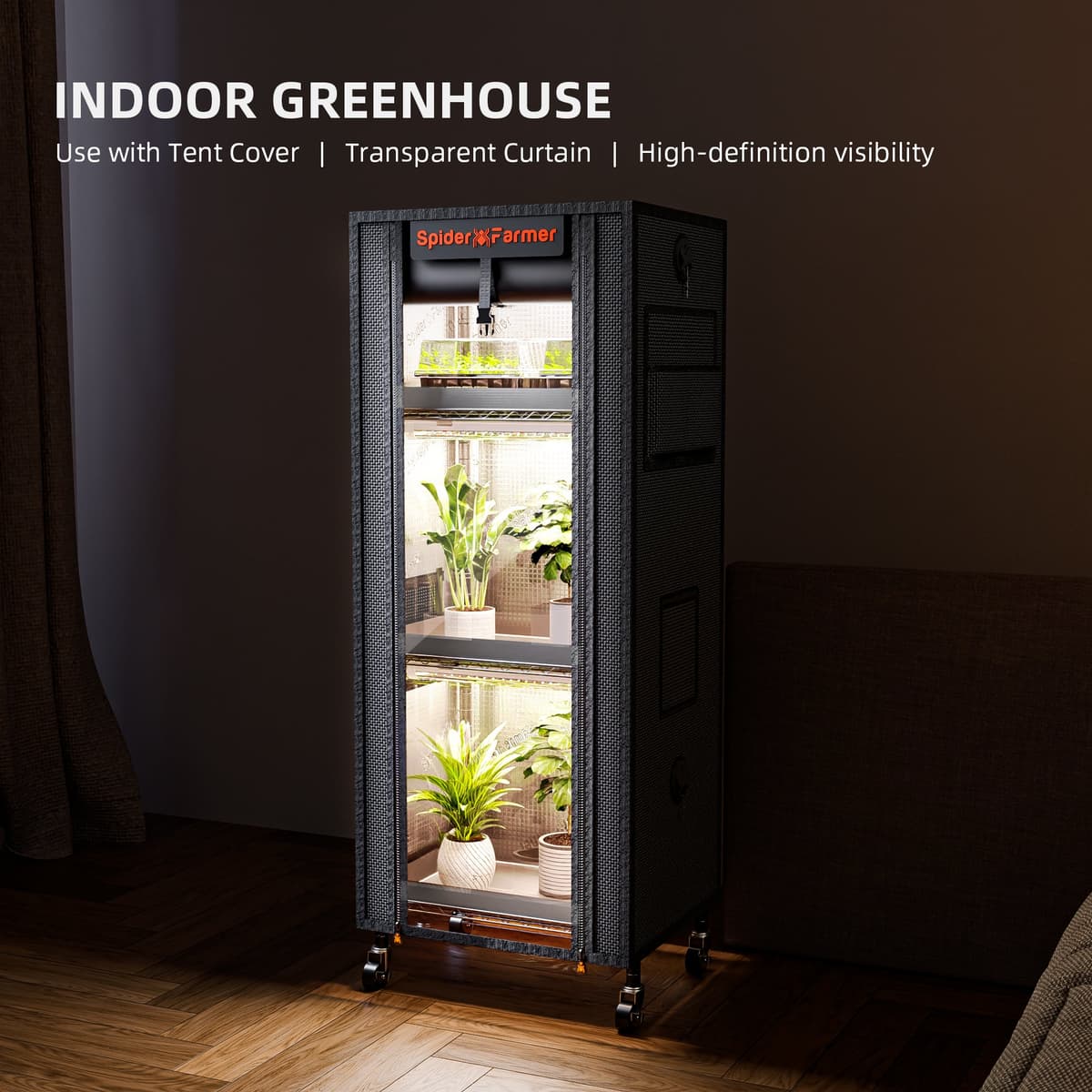 Stânză de Cultivare Spider Farmer cu 4 Etaje și Lămpi LED de 54W - Kit pentru Seră Interioară - 6