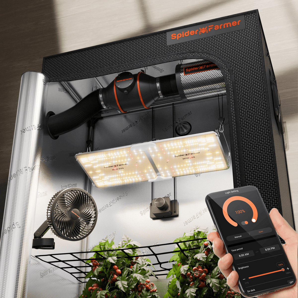 Kit de Barraca de Cultivo Spider Farmer SF2000 301H EVO - Conjunto Completo para Cultivo Indoor - 1