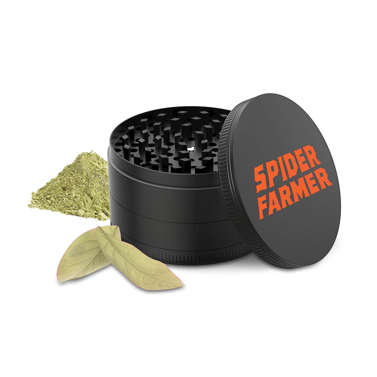 Măcinător de condimente și ierburi Spider Farmer Metal Ø 76 mm - Confort 4 piese - 1