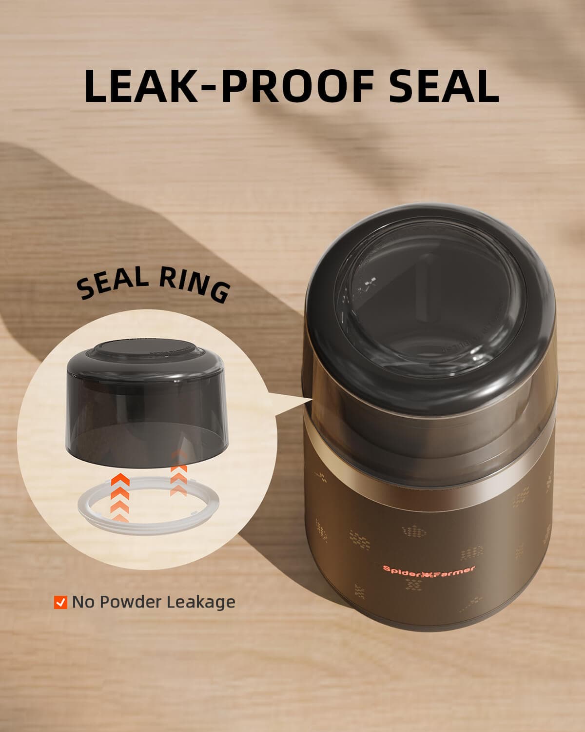 Spider Farmer SF-Grinder-Pro 150W Elektromos Fűszer- és Fűőrlő - Hatékony Őrlés és Könnyű Tisztítás - 6