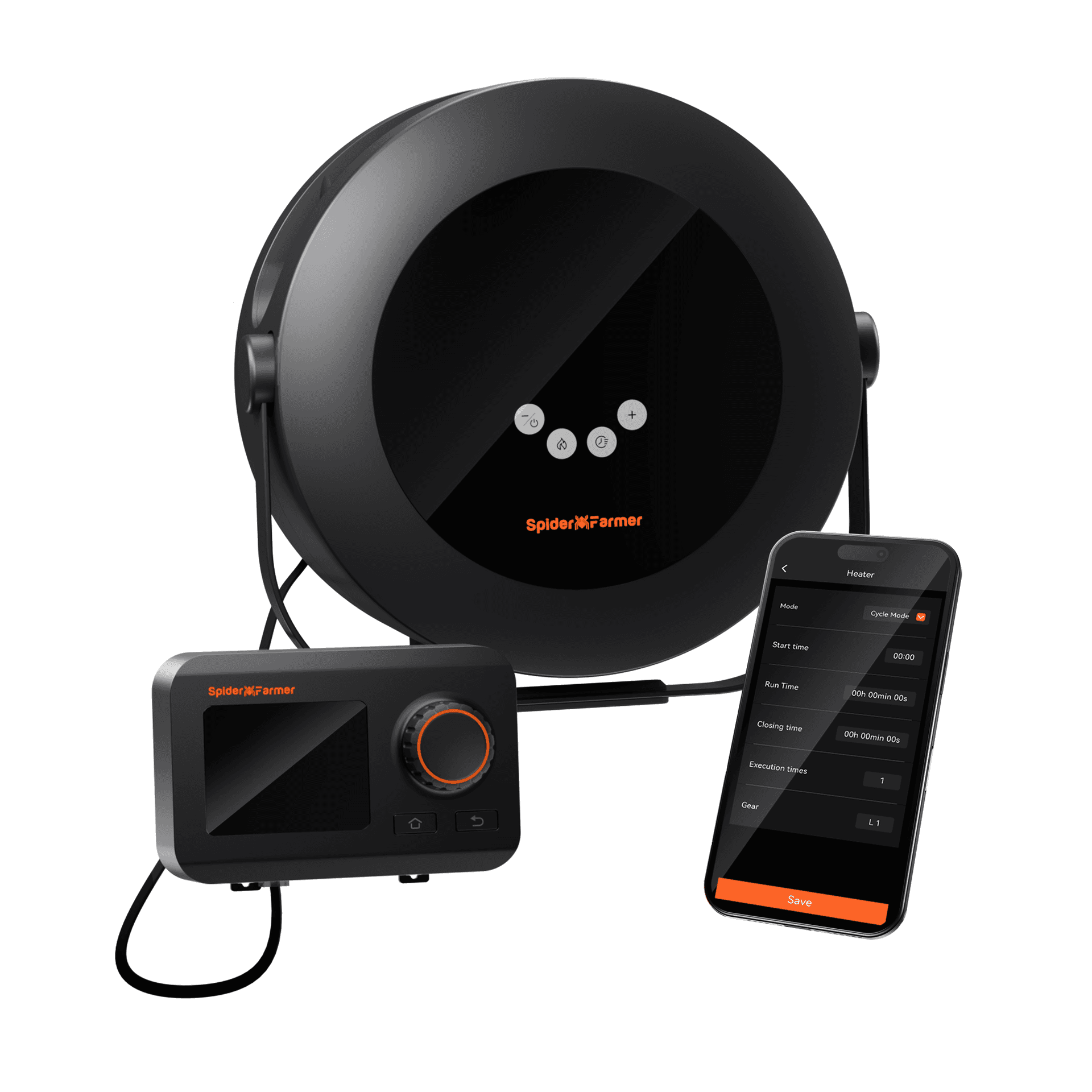 Spider Farmer controler GGS & 540W Heater - Control Optimizat al Climei