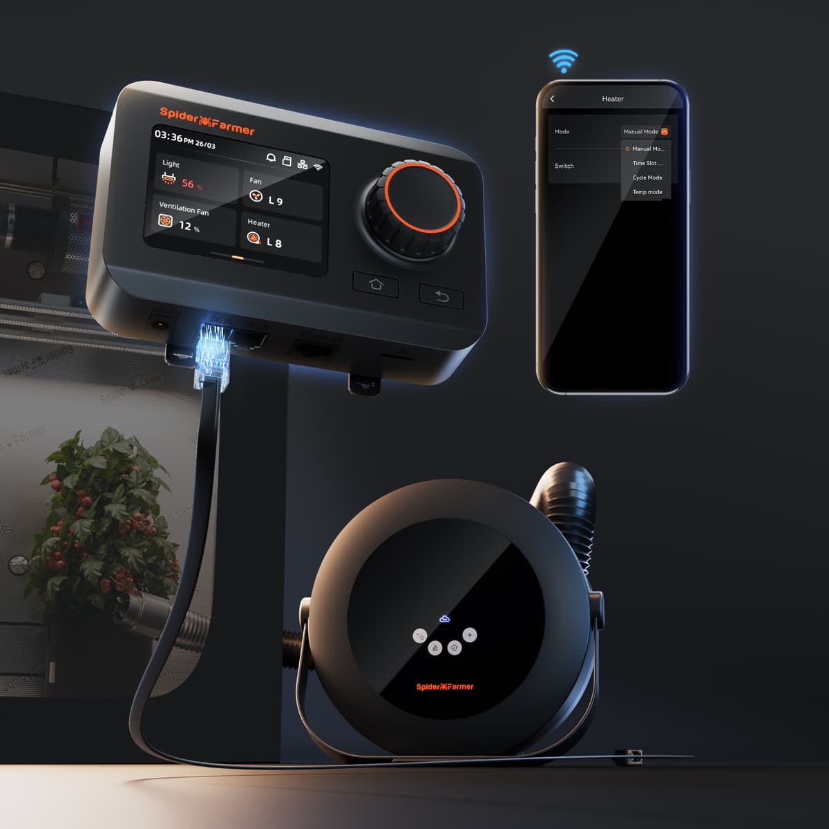 Spider Farmer GGS Controller & 540W Heater - Optimized Climate Control - 2