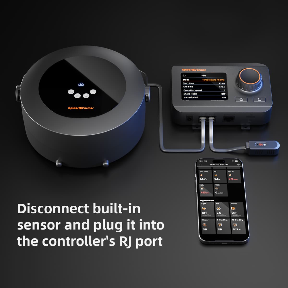 Spider Farmer GGS Controller & 540W Heater - Optimized Climate Control - 5