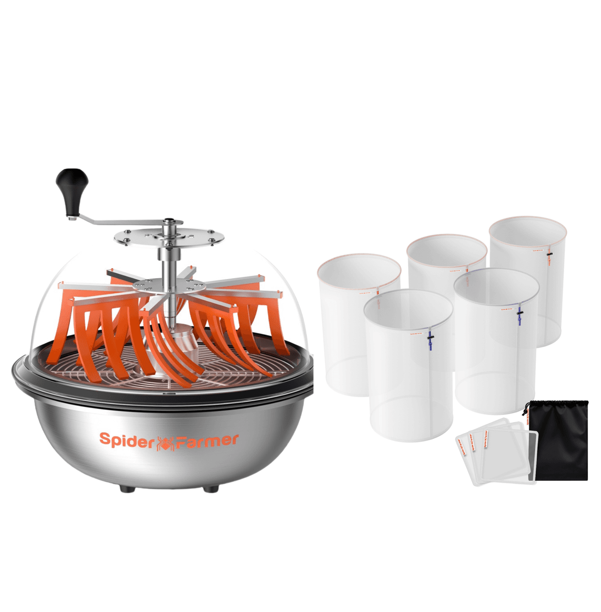 Spider Farmer 16" Trim Bowl with 5-Pack 5 Gallon Filter Bags - Efficient Trimming Tool - 1