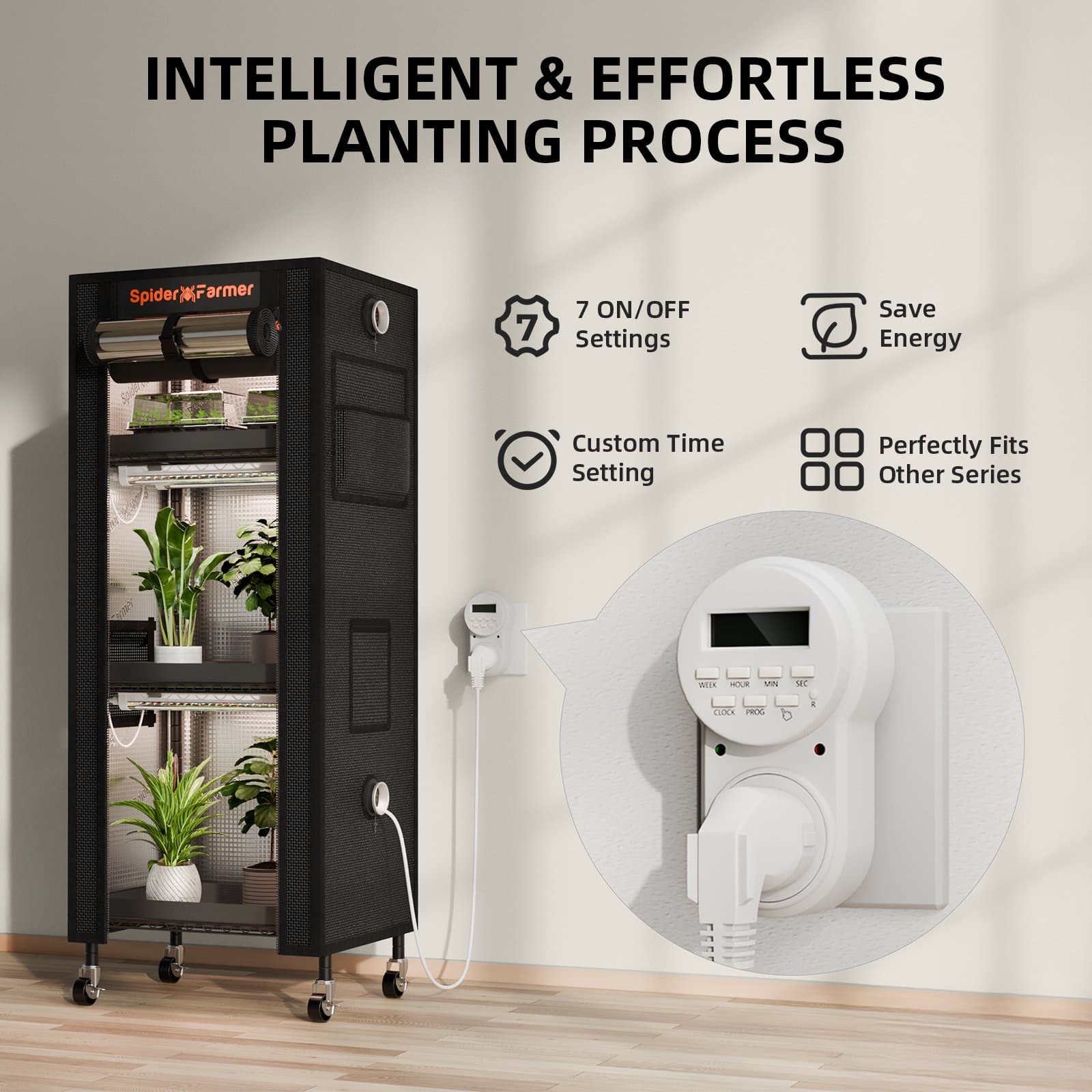 Spider Farmer SF-Timer Interruptor Digital Programável - Controle de Energia Inteligente - 3