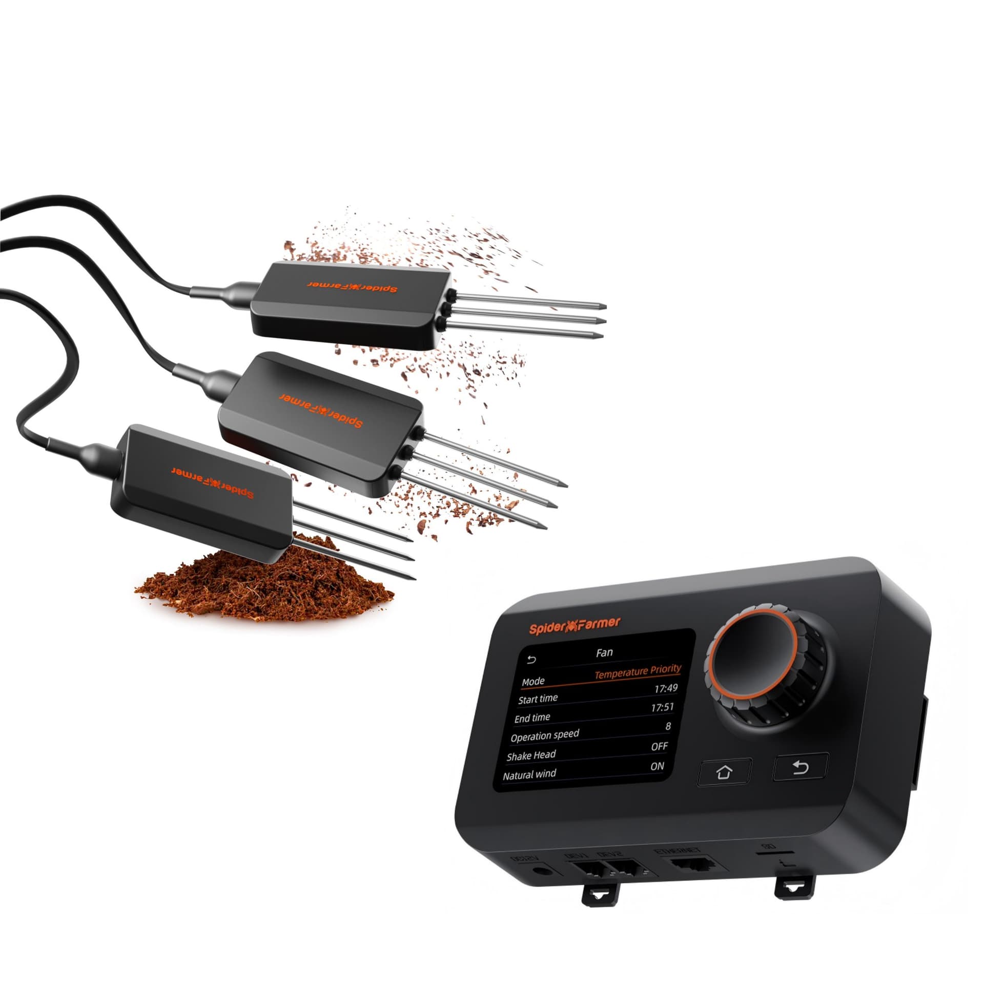 Spider Farmer 3 Pcs GGS 3-in-1 Soil Sensor Pro - Smart Irrigation Control