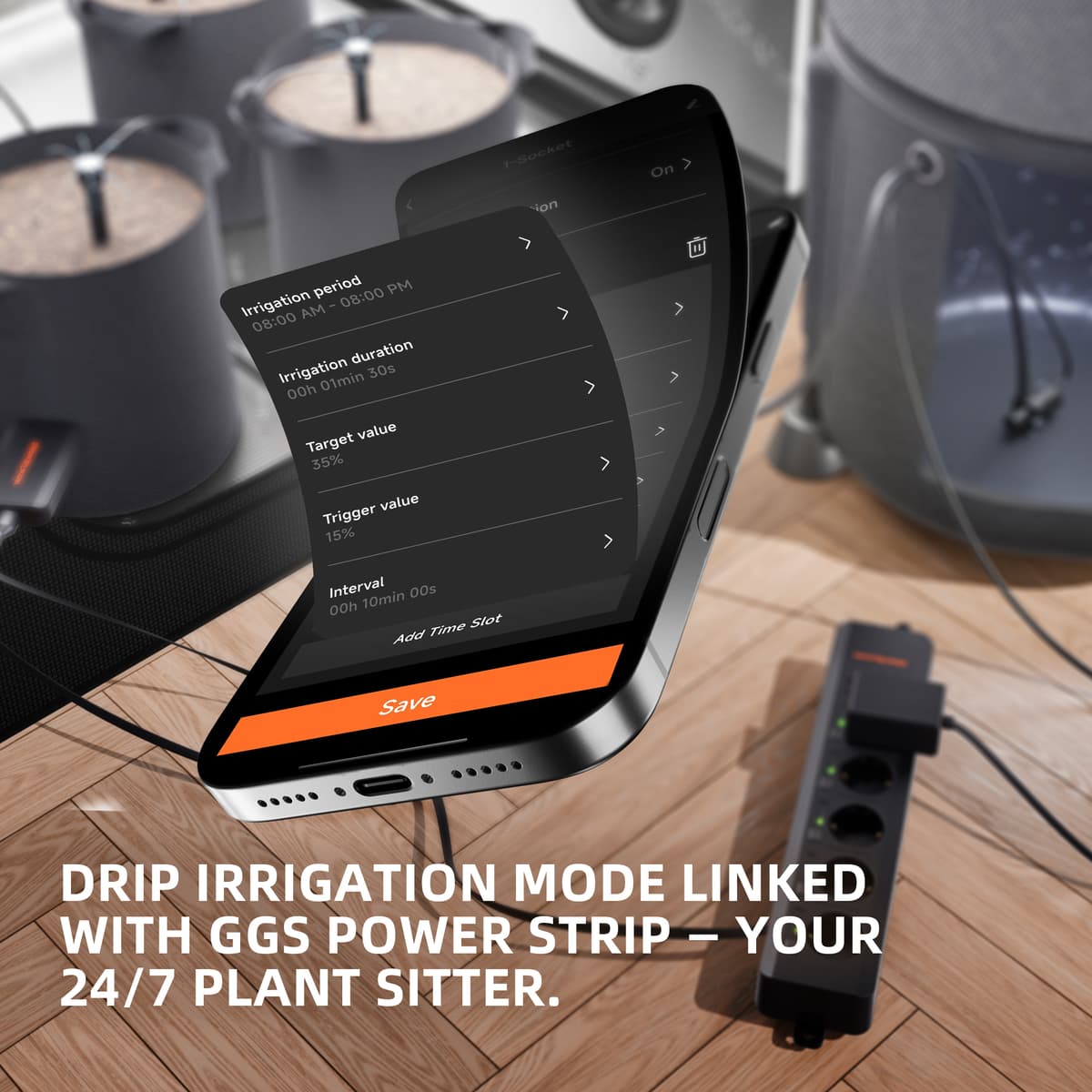 Spider Farmer 3 Τμχ GGS 3-σε-1 Σένσορας Εδάφους Pro + GGS AC10 Κιτ Πρίζας - Έξυπνος Έλεγχος Άρδευσης - 5