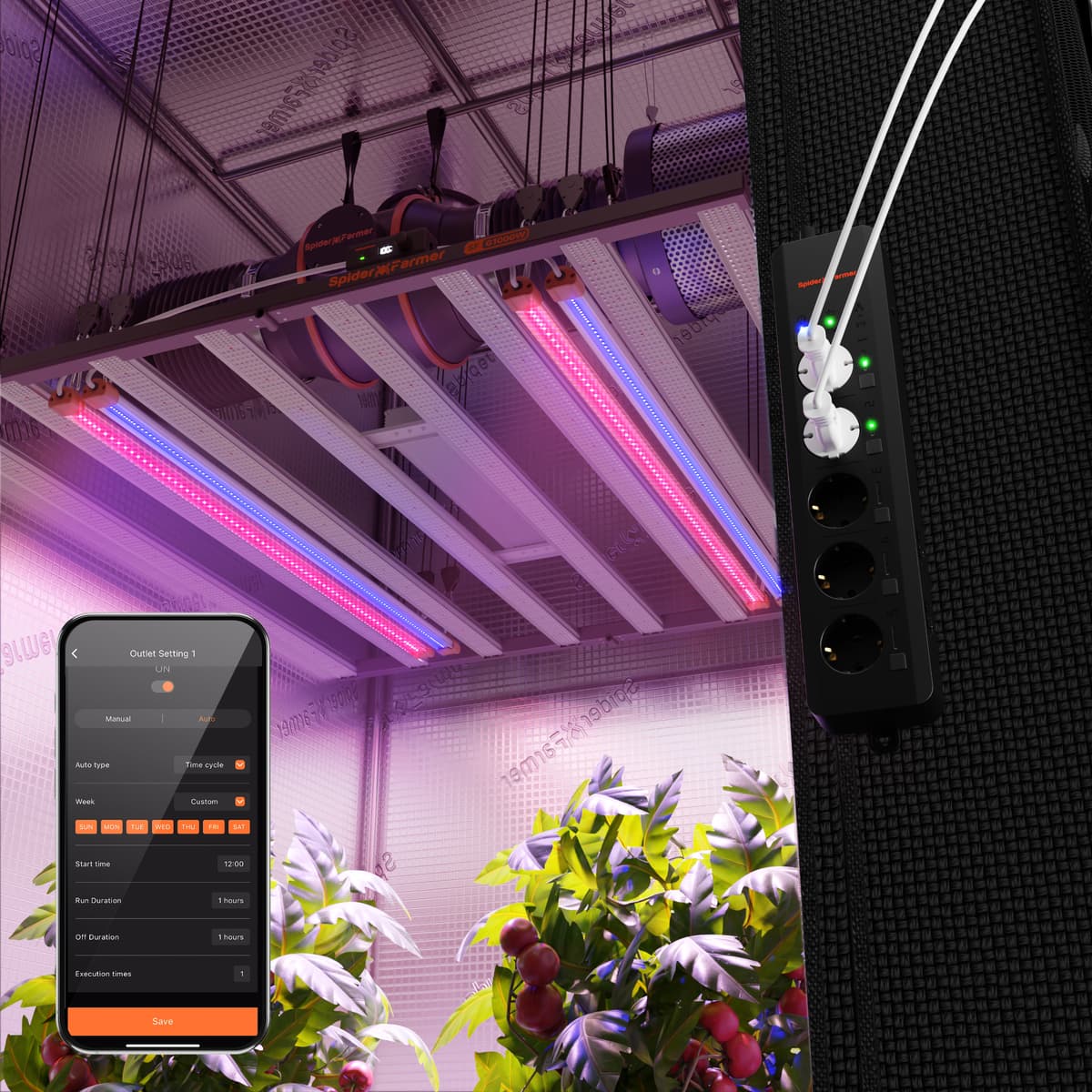 Spider Farmer UV60 & IR30 LED Växtlampor Set - Maximera Växttillväxt - 1