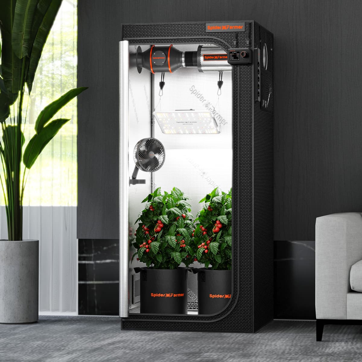 Spider Farmer Dyrkningstelt 70x70x160cm - Optimal Indendørs Klimakontrol - 6