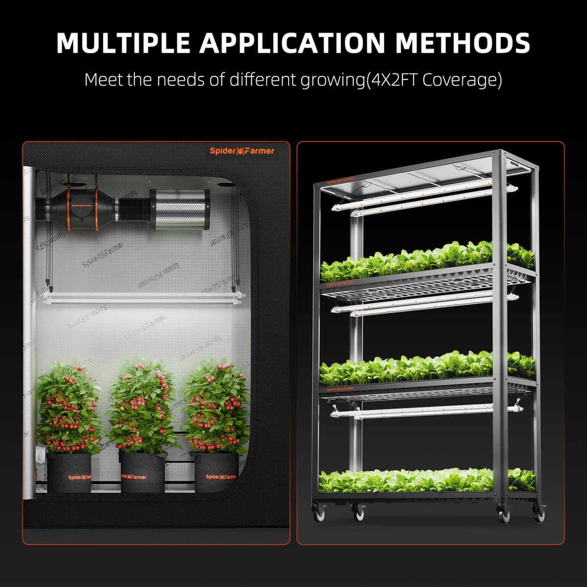 Spider Farmer Glow80 80W LED Vækstlys - Vandtæt Fuldspektrum - 8