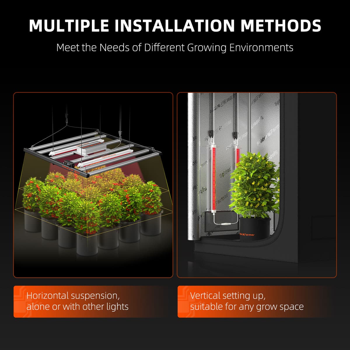 Spider Farmer GlowR40 40W Sügavpunane Spekter LED Grow Light - Suurenda Taime Saaki - 6