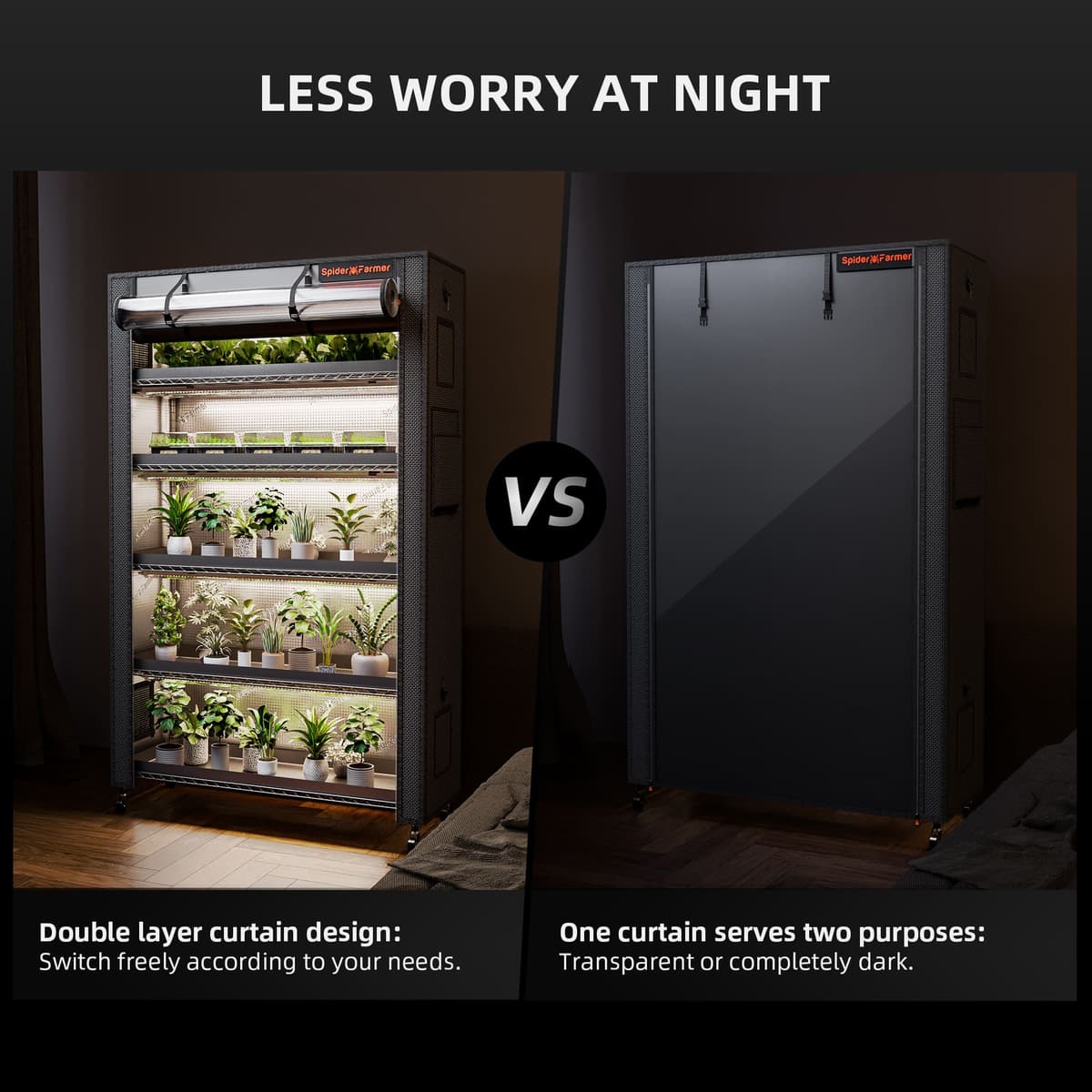 Spider Farmer 220W 6-Tierový stojan na rostliny - Systém pěstebních světel s plným spektrem - 2