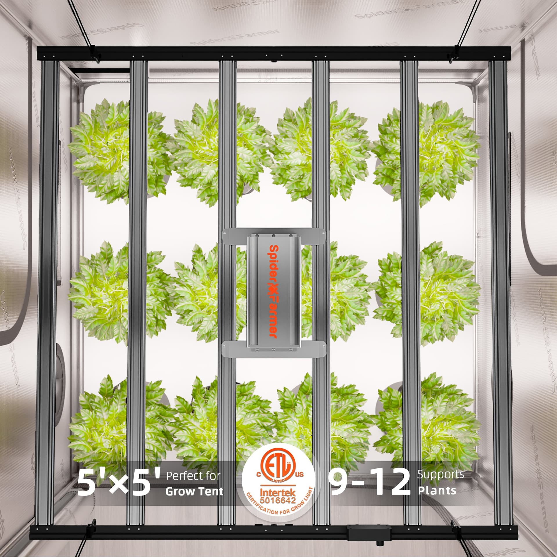 Spider Farmer G5000 480W LED Grow Light - Full Spectrum, App Control for High Yields - 7