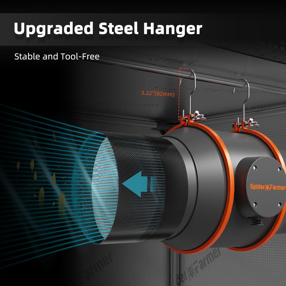 Ventilador Inline Spider Farmer 150mm 6 Polegadas 402 CFM - Controle Eficiente de Fluxo de Ar - 10