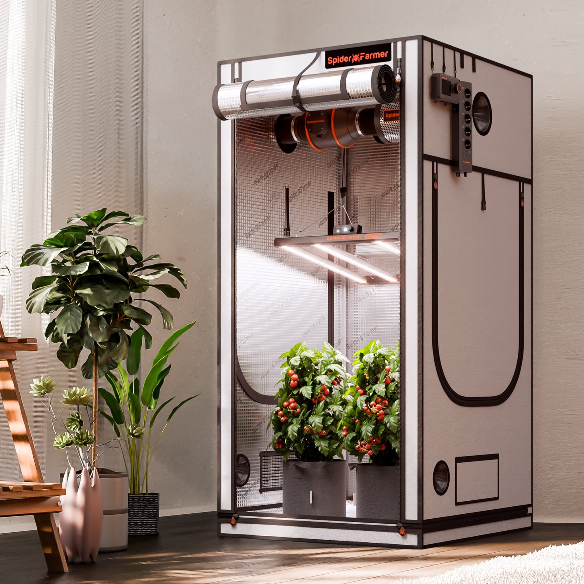 Тент за отглеждане Spider Farmer Pro 90x90x180cm - Устойчив и Високо Отразителен - 2