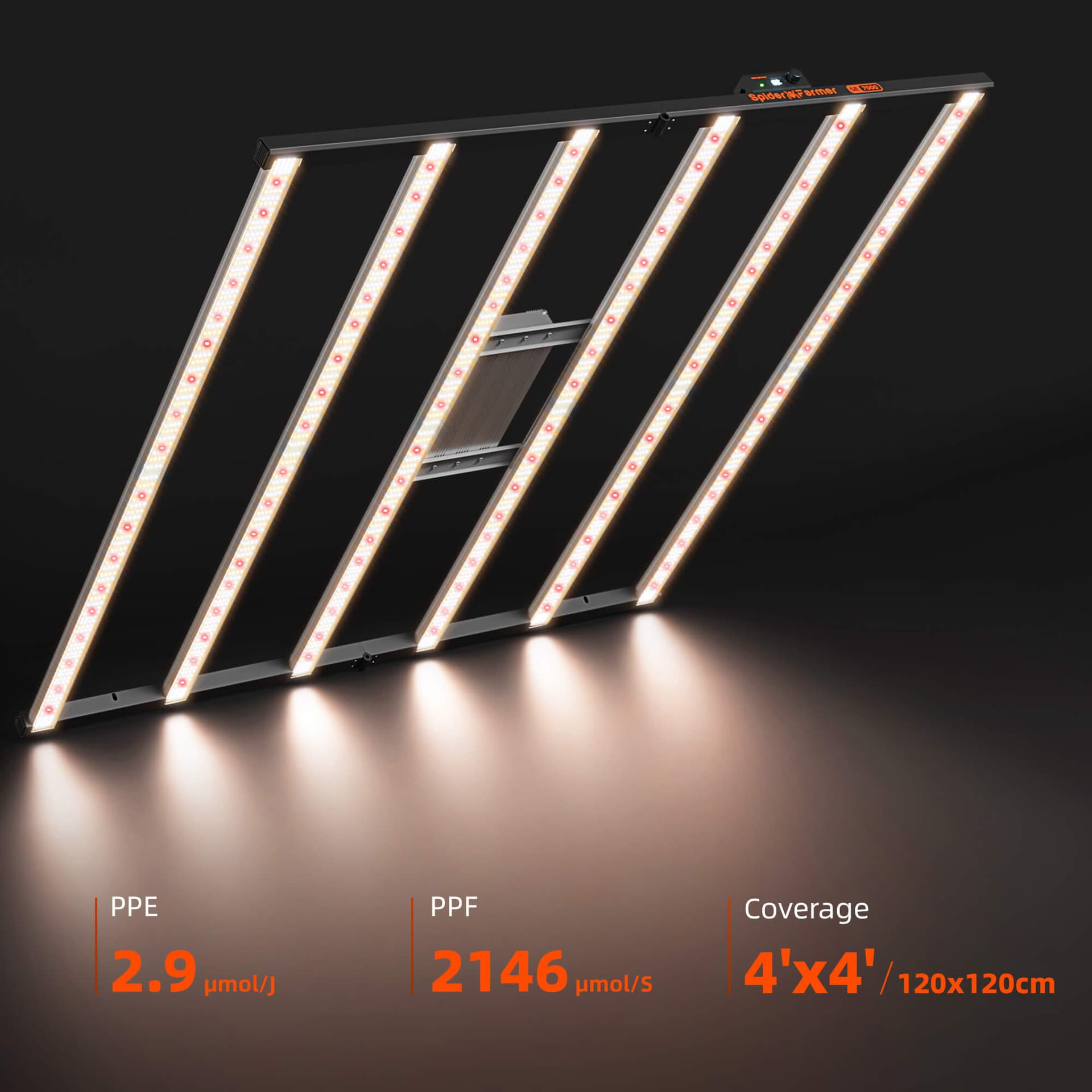 Spider Farmer SE7000 730W LED Növényfény - Teljes 150x150cm Növénytermesztő sátor Készlet - 4
