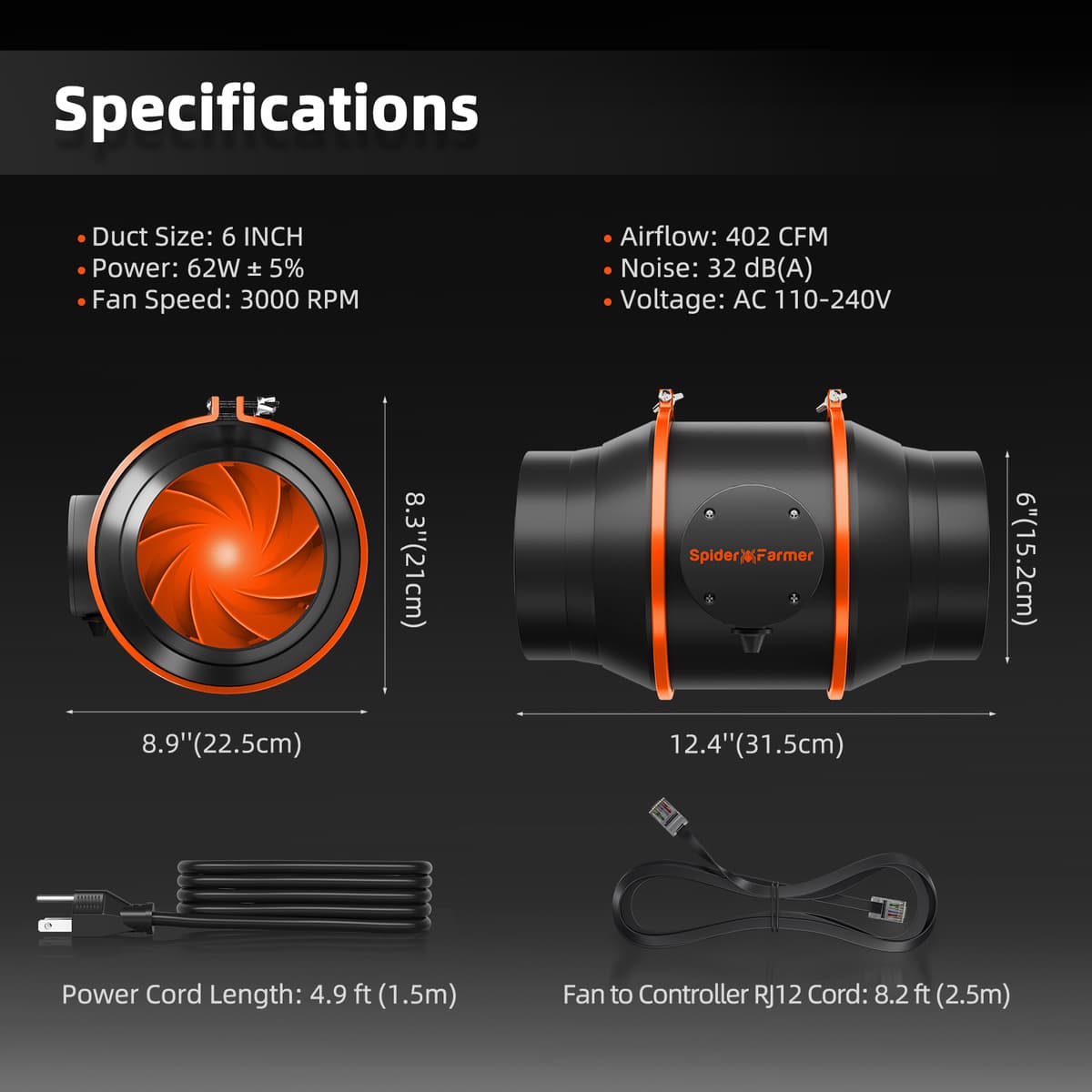 Spider Farmer SE7000 730W Lampa LED pentru Creștere - Kit Complet Cort de Creștere 150x150cm - 9