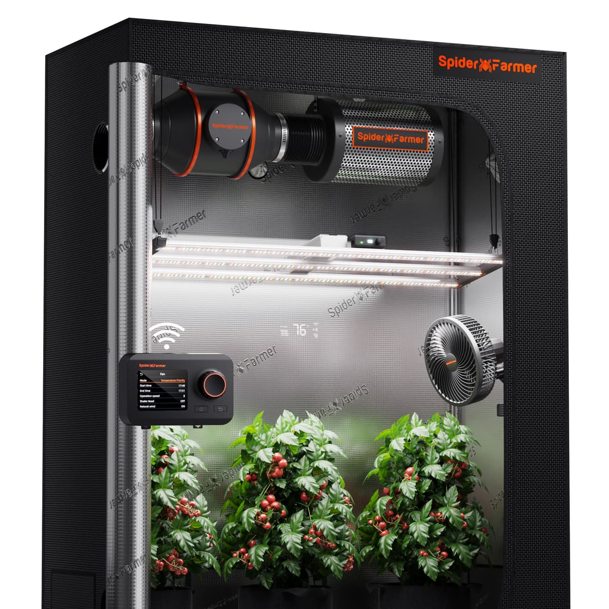 Spider Farmer 70x140x200cm Komplett Grow Tent Kit - Inomhus Växtodling - 1