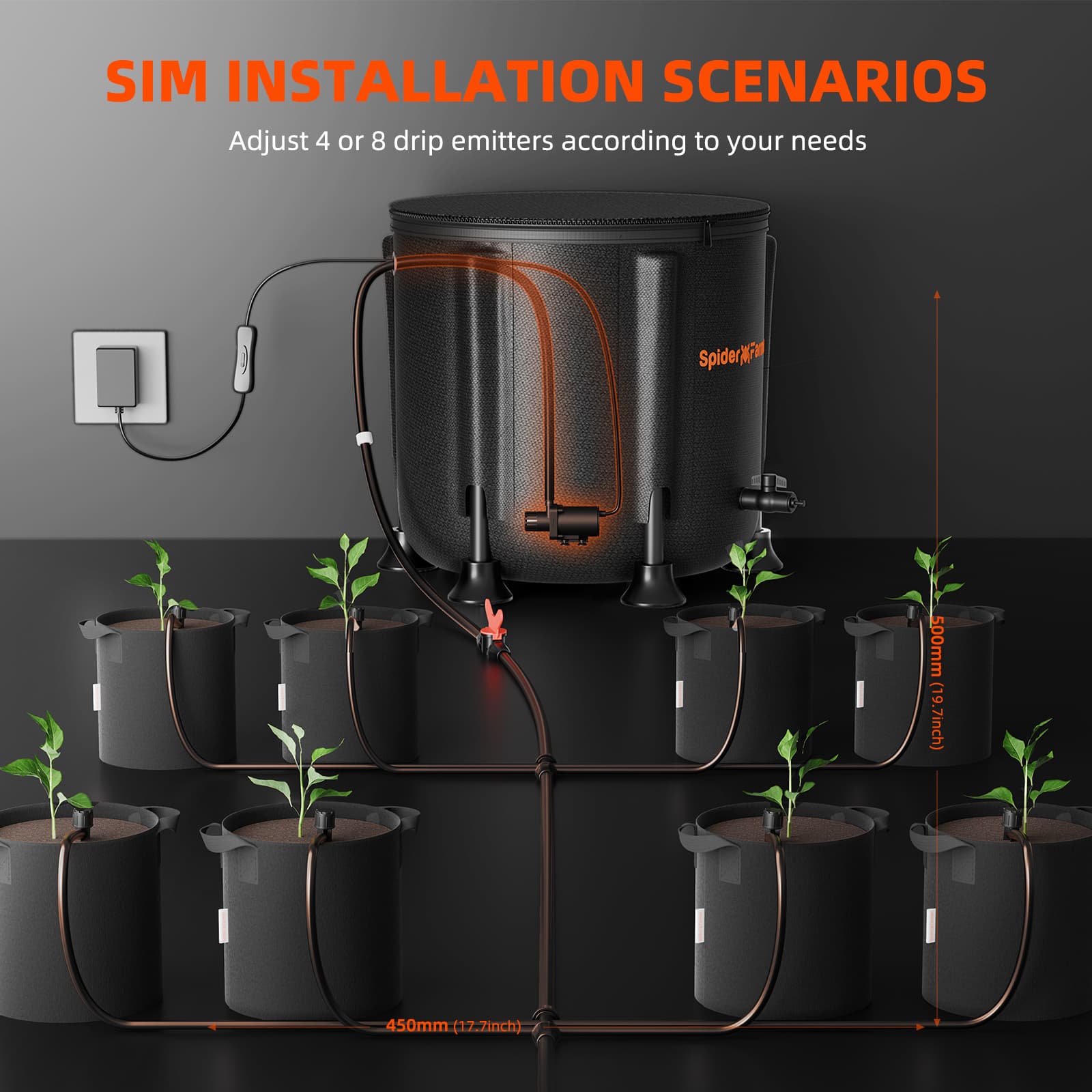 Conjunto Completo de Cultivo Interno Spider Farmer GGS AC5 - Tomada Inteligente - 5