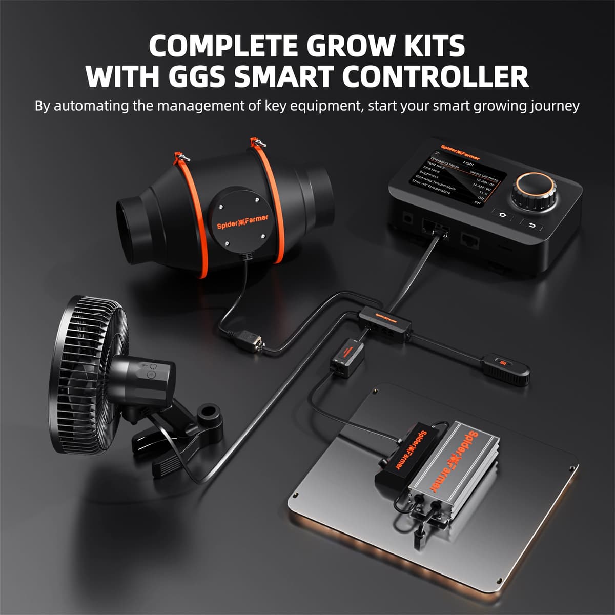 Kit Completo de Tenda de Cultivo Spider Farmer SF1000 301H EVO (70x70x160cm) - Luz LED Espectro Completo + Sistema de Ventilação Inteligente - 4