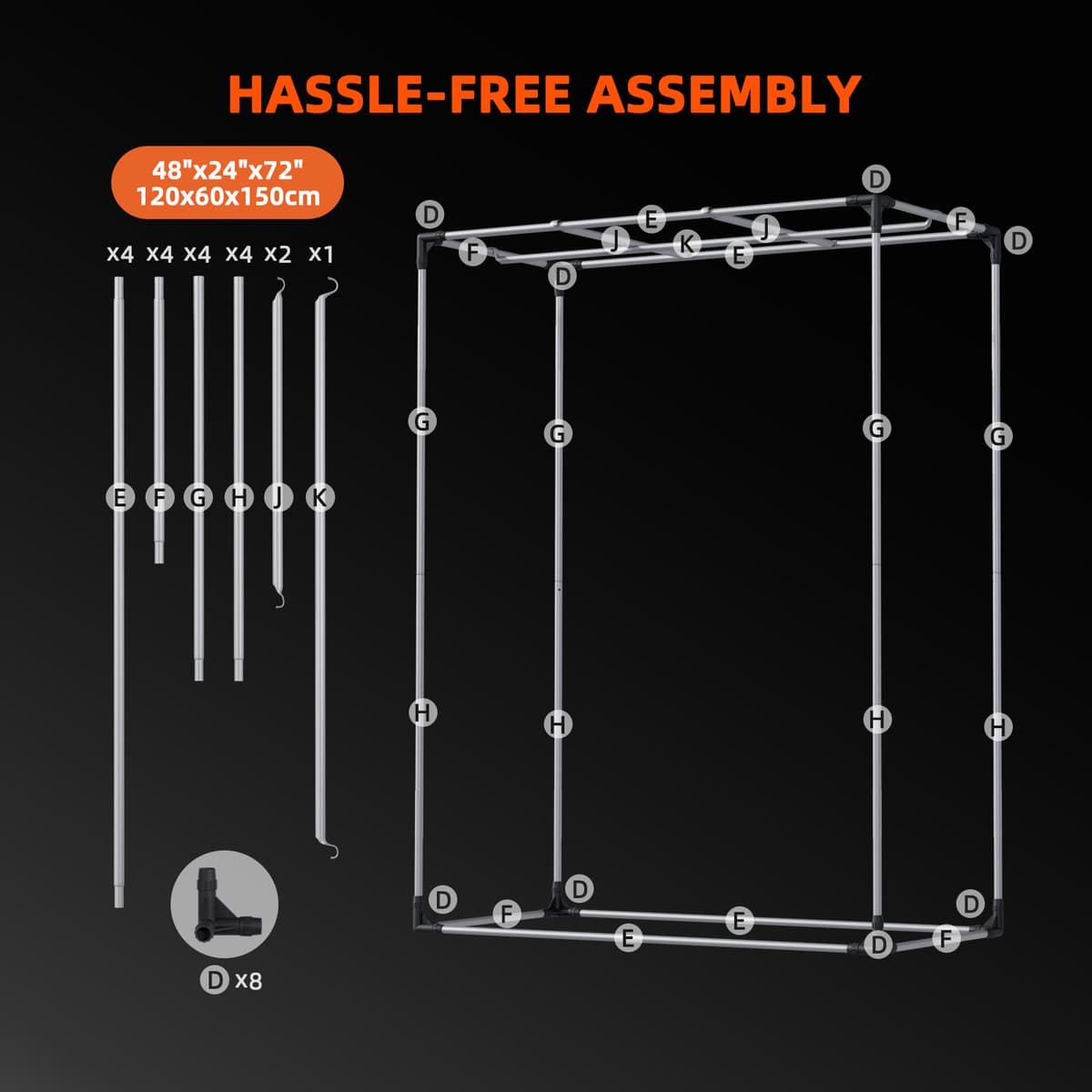 Tenda Spider Farmer 120x60x150cm in Tessuto 1680D - Stanza Idroponica Premium per Crescita Ottimale - 10