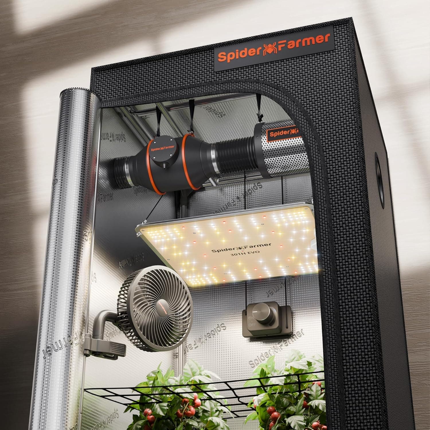 Spider Farmer SF1000 Samsung 301H EVO Σύστημα Φωτισμού Πλήρους Φάσματος – Ολοκληρωμένο Σύστημα Καλλιέργειας 70x70x160cm - 1