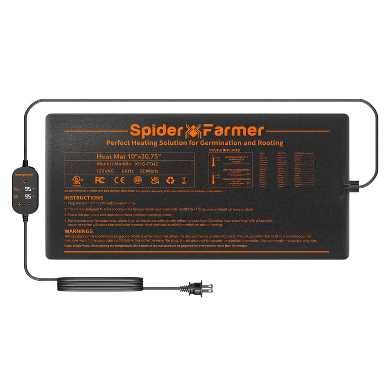 Topná mat Spider Farmer 25x52 cm – Precisná regulácia klíčenia semen (5°C–42°C) - 1