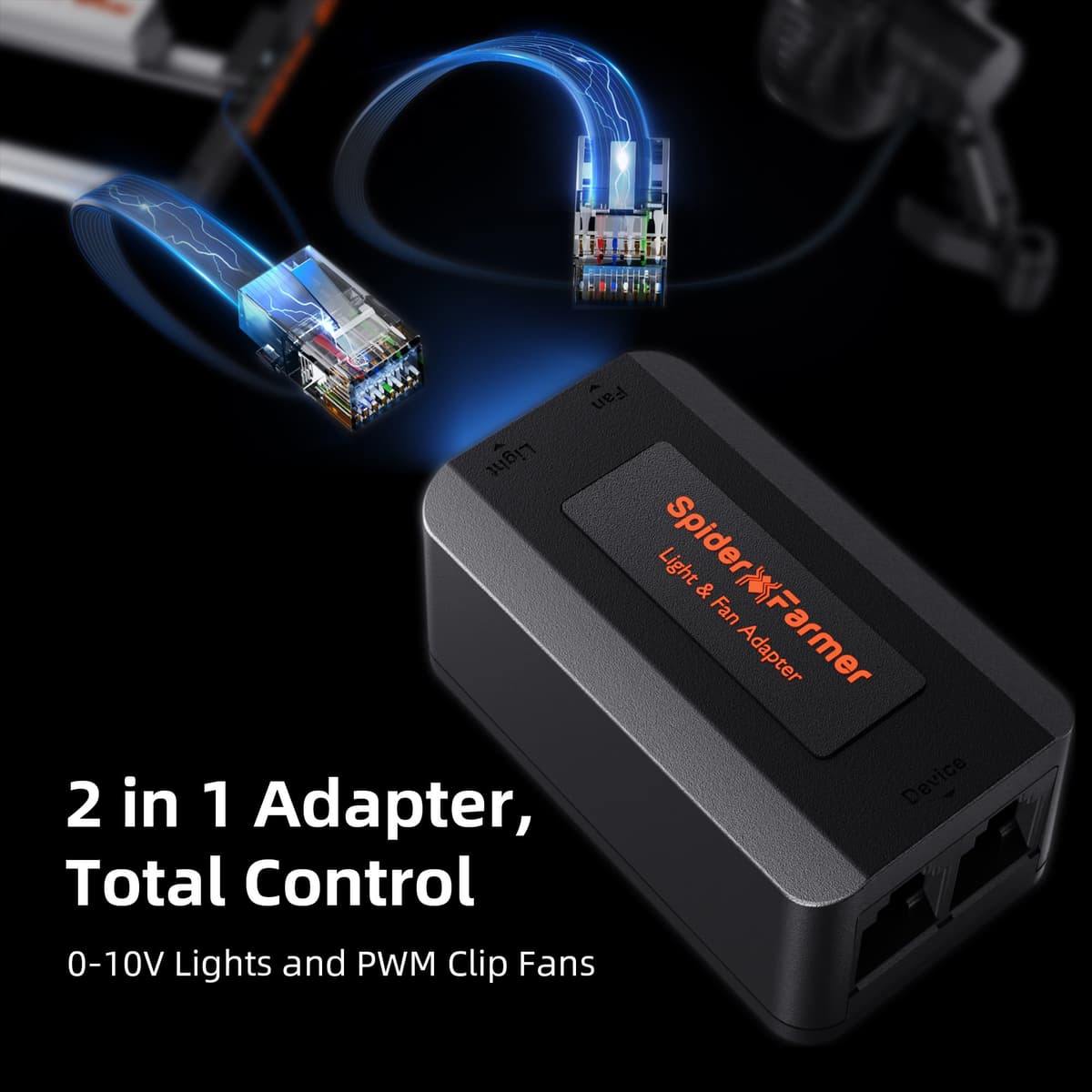 Kit Spider Farmer GGS AC10 - Barramento de Energia com Ventilador de 15cm (6"), Ventilador Inline de 10cm (4") e Filtro de Carvão - 8