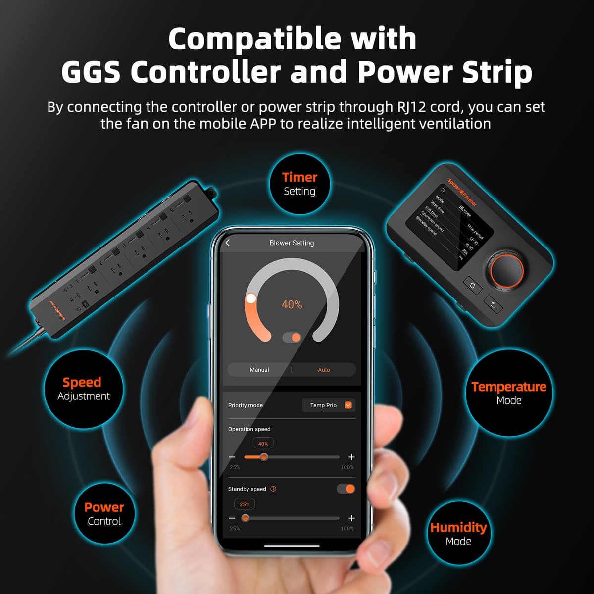 Ventilador de conducto en línea Spider Farmer de 4 pulgadas - 205 CFM: Ventilación inteligente para cámaras de cultivo - 3