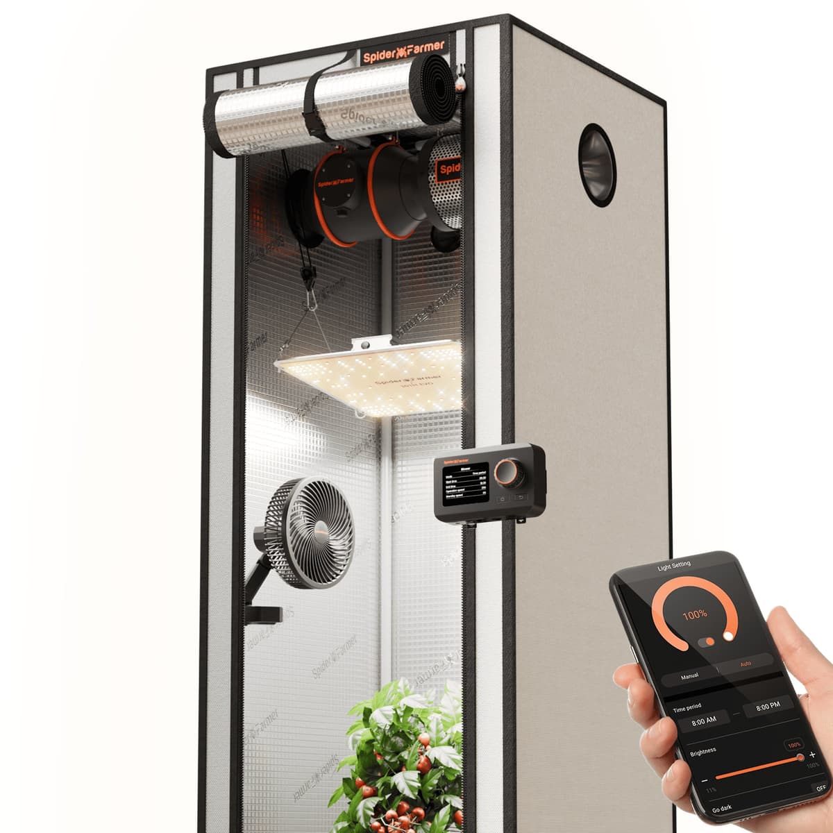 Spider Farmer SF1000 301H EVO Kompletný balík na pestovanie 60x60 cm – plnospektrálna LED + ventilácia - 1