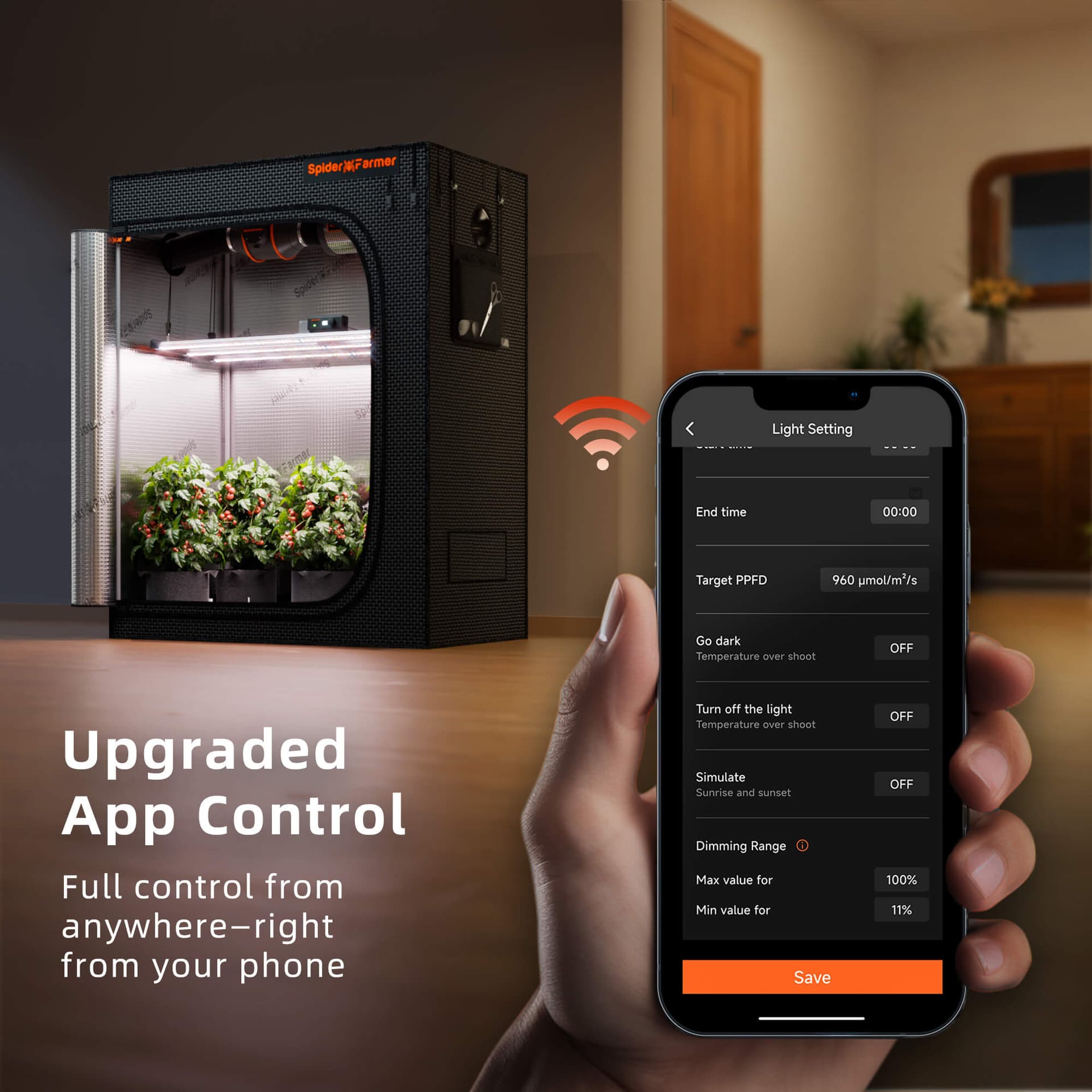 Spider Farmer SE4500 320W LED Növényvilágító – Okos WiFi/Bluetooth vezérlés 70x140 cm növénytermesztéshez - 7