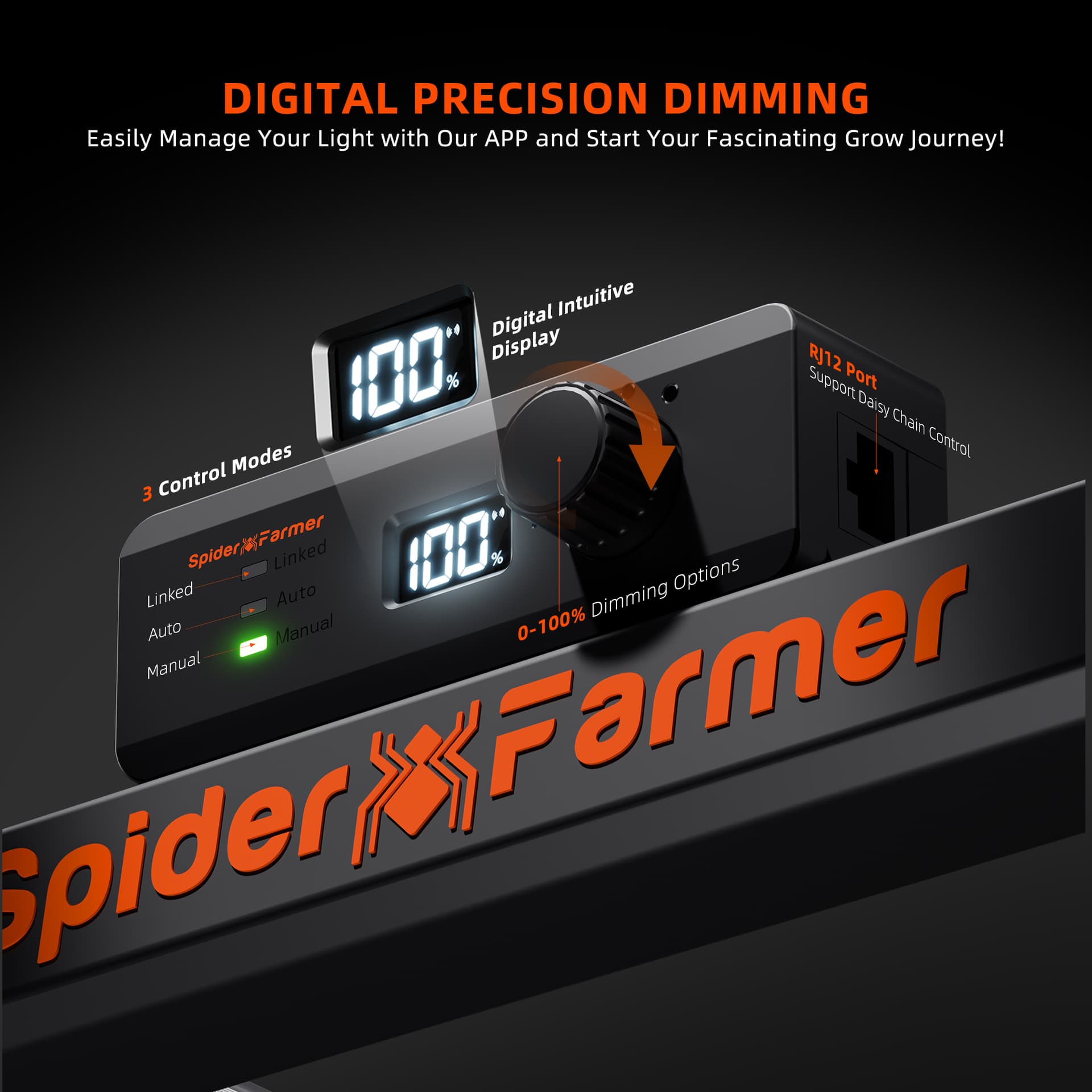 Lâmpada LED para Cultivo Spider Farmer G1000W WiFi - Espectro Completo para Tenda de 150x150cm - 5