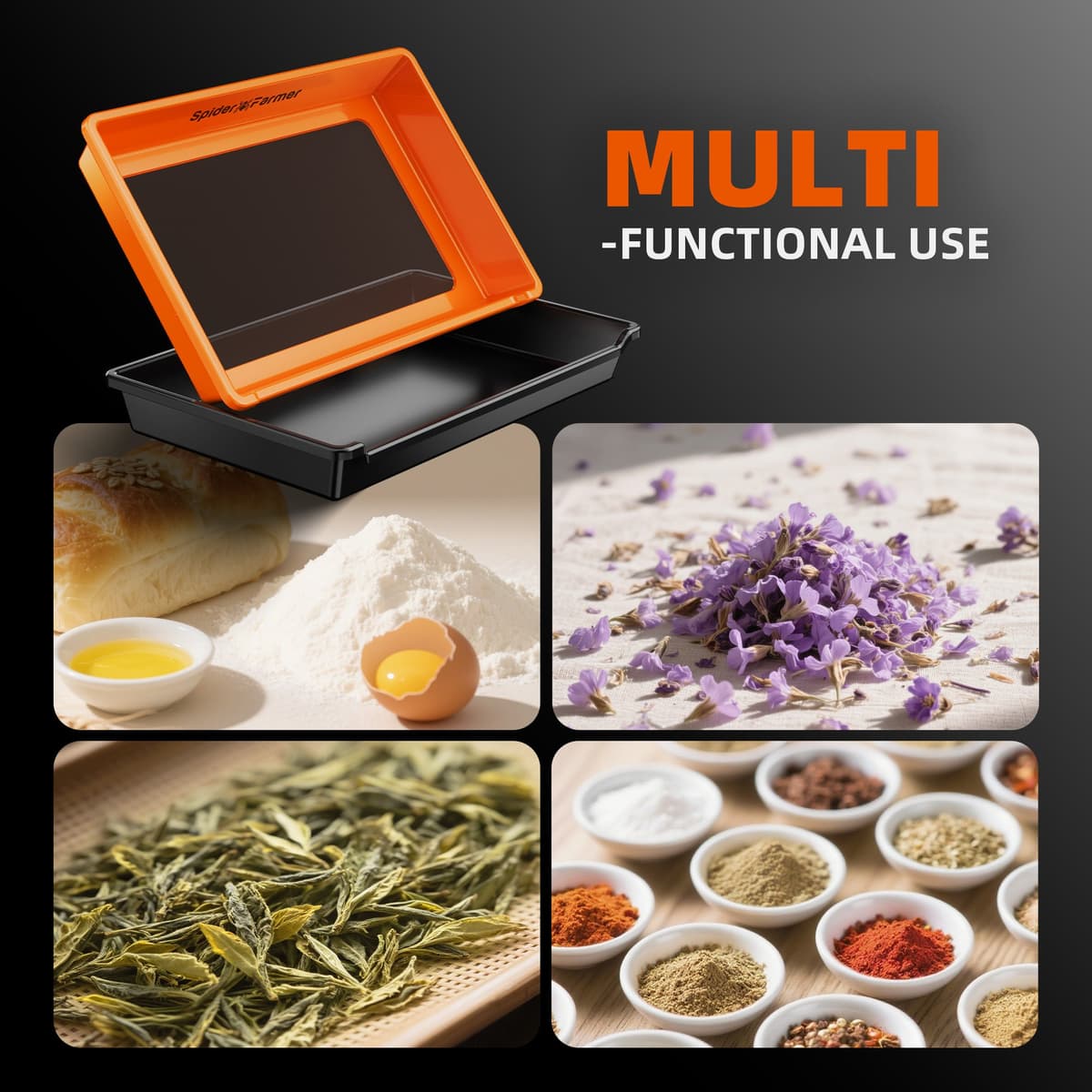 Spider Farmer 2-in-1 Nerezový plech na stříhání + Inteligentní sklenice na sušenie – Vysokokapacitné řešení na stříhání a sušení bylin, květin a hub - 10