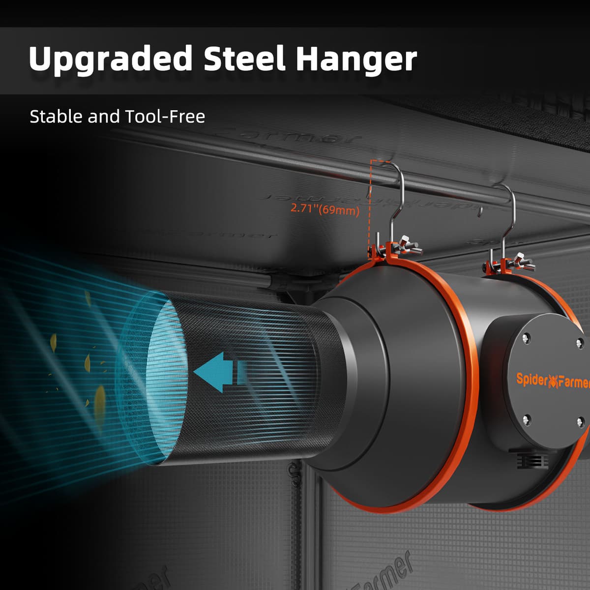 Spider Farmer 4-tums inlinefläkt 205 CFM – GGS-reglering för optimal klimatkontroll - 8