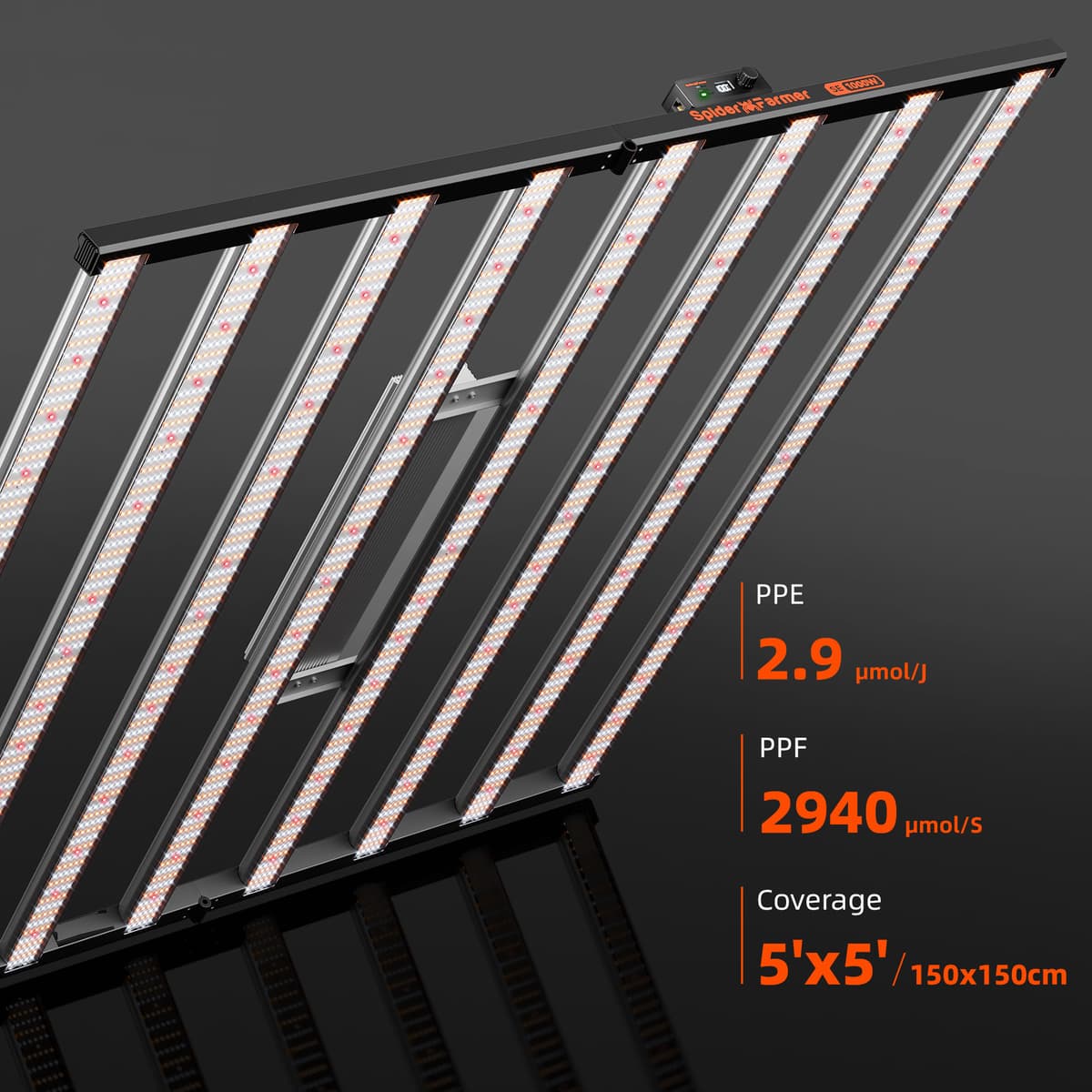Rastilna LED lučica Spider Farmer SE1000W – pametna WiFi/Bluetooth kontrola z diodami Samsung LM301H EVO za vertikalno kmetijstvo - 3