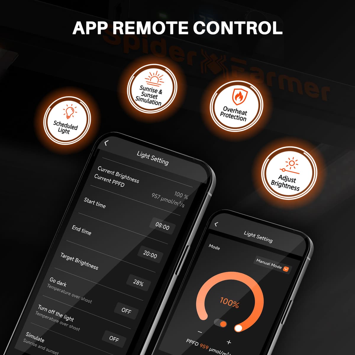 Rastilna LED lučica Spider Farmer SE1000W – pametna WiFi/Bluetooth kontrola z diodami Samsung LM301H EVO za vertikalno kmetijstvo - 4