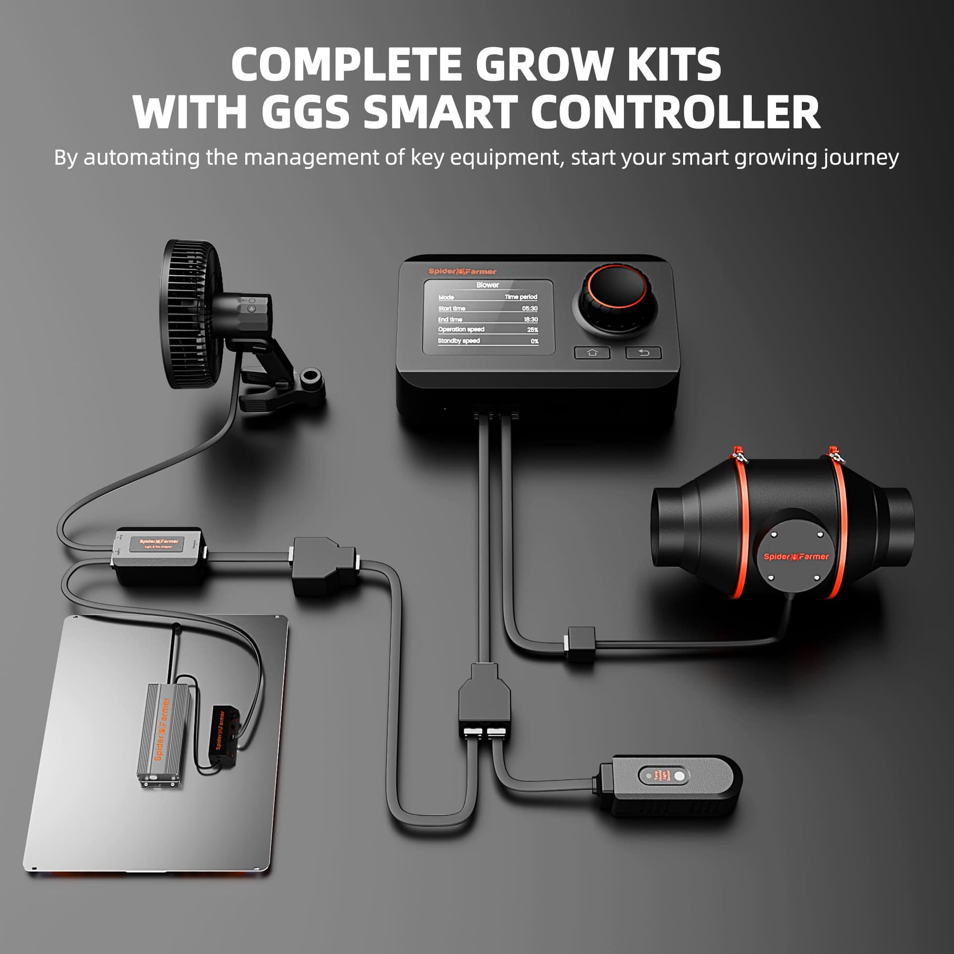 Kit de Serre Intérieure Spider Farmer SF2000PRO EVO 200W - Lumière LED Plein Spectre 90x90x180cm avec Contrôleur Intelligent et Ventilation - 4