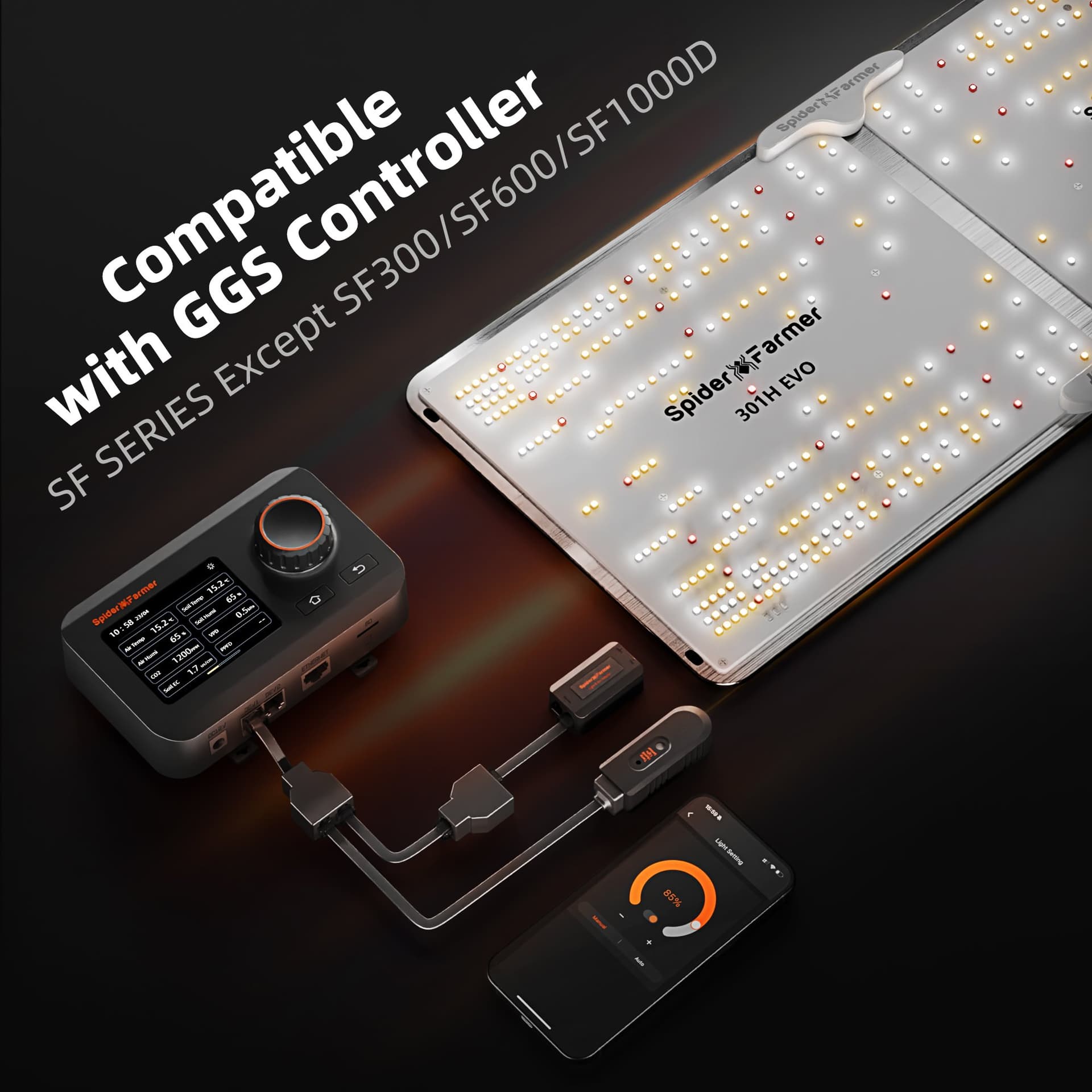 Φωτιστικό Spider Farmer SF2000Pro 200W με LED Samsung LM301H EVO - Πλήρες Φάσμα για Βλάστηση 90x90εκ - 3