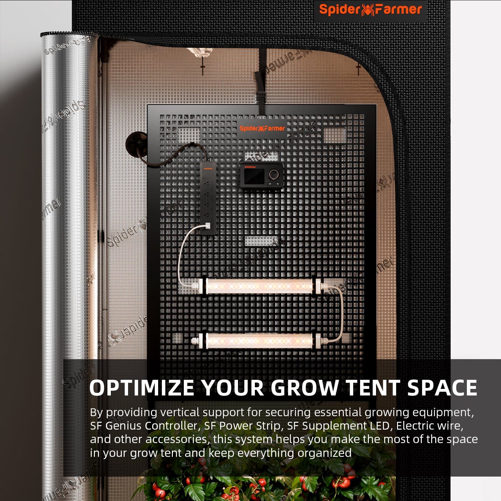 Quadro Genius Gear da Spider Farmer – Organizador de Parede para Controladores de Estufa - 8