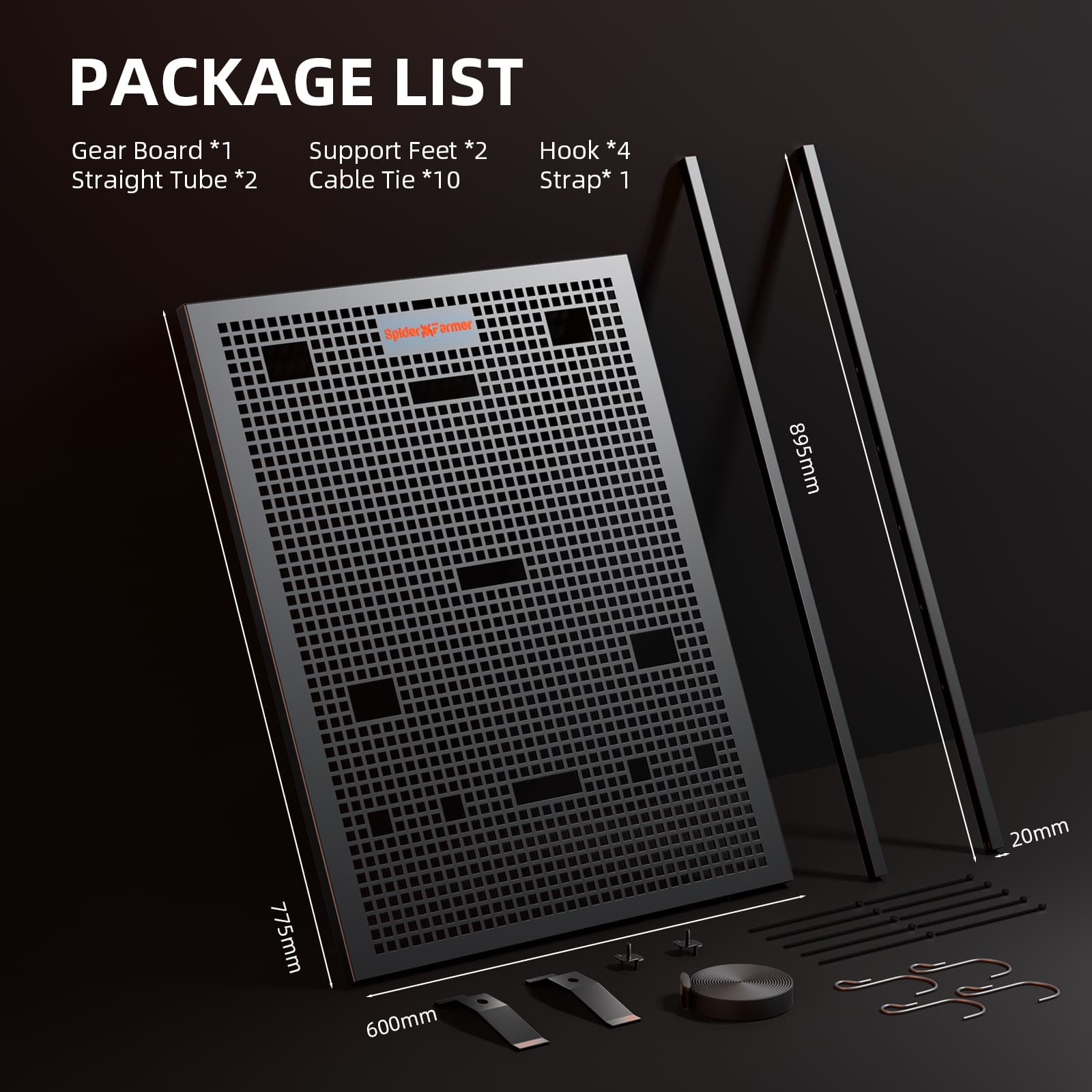 Quadro Genius Gear da Spider Farmer – Organizador de Parede para Controladores de Estufa - 9