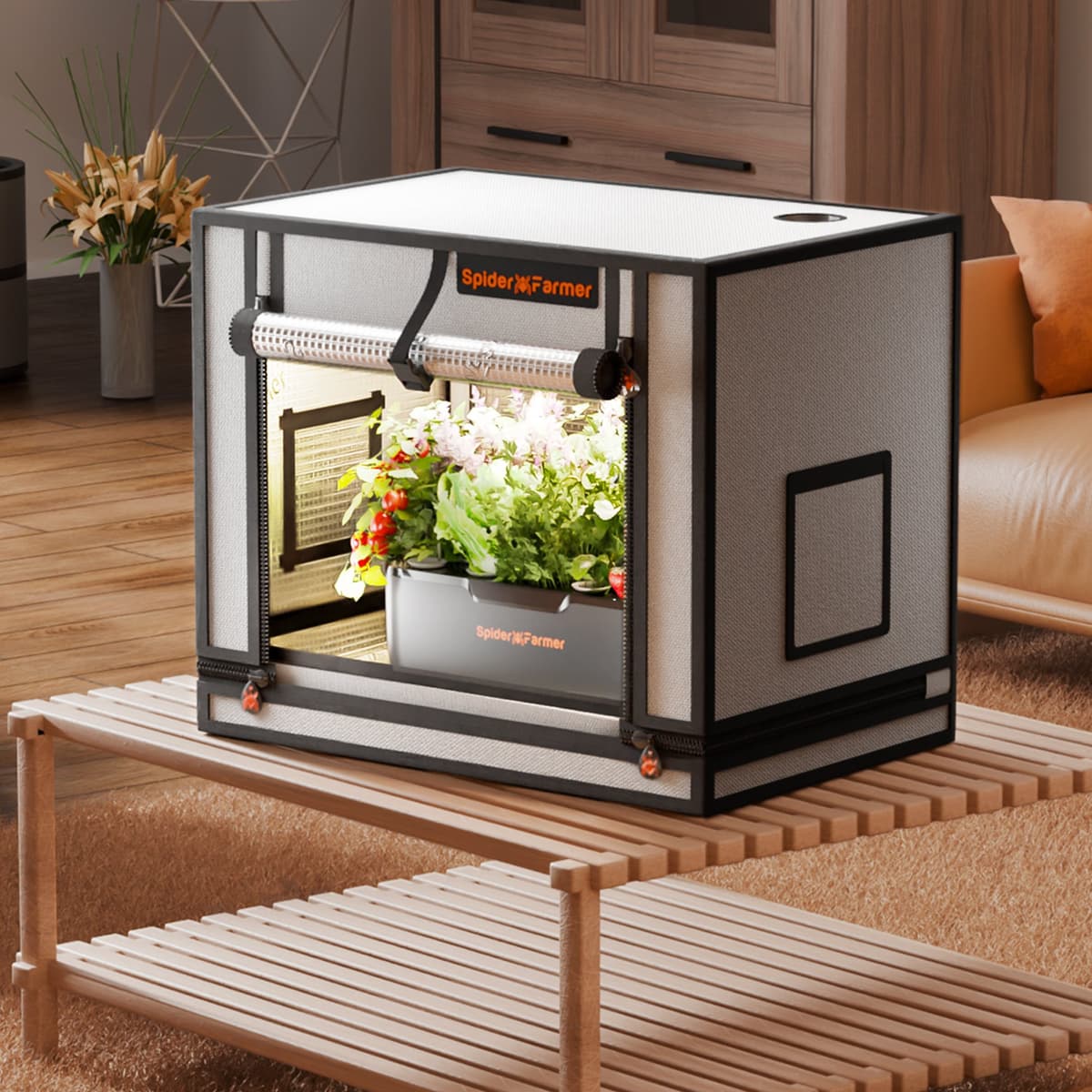 Spider Farmer 60x40x50cm Grow Tent 2000D Oxford Cloth - Premium Hydroponics Bundle - 2