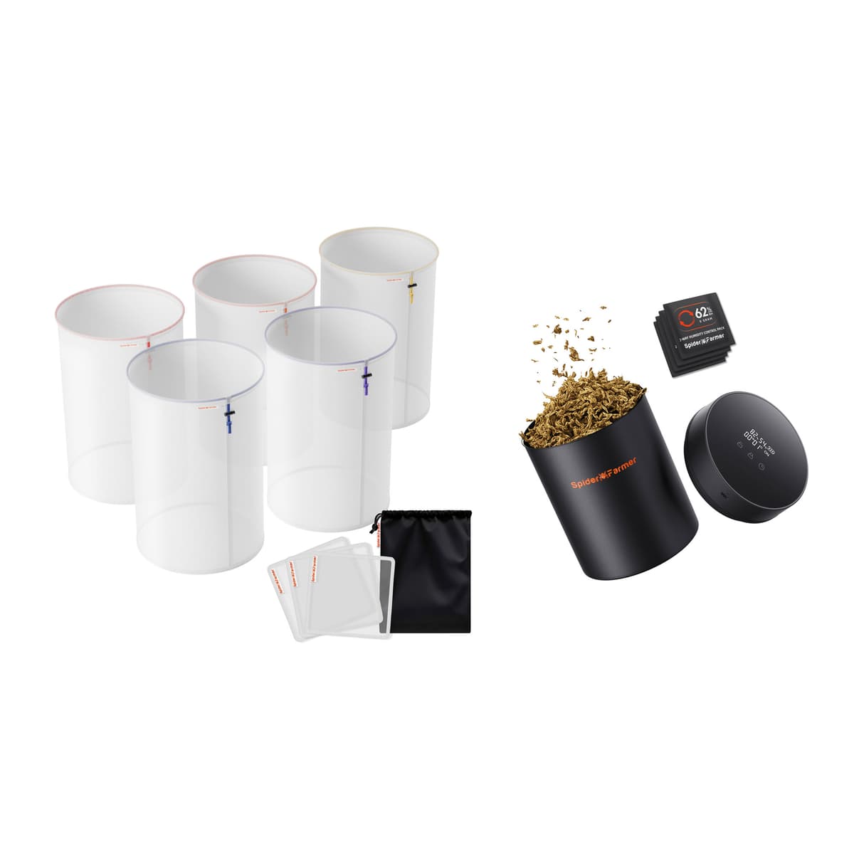Spider Farmer 2L Auto-Cure Smart Jar + Balík na filtrovanie 5 galónov – Premium balík na extrakciu a skladovanie - 1
