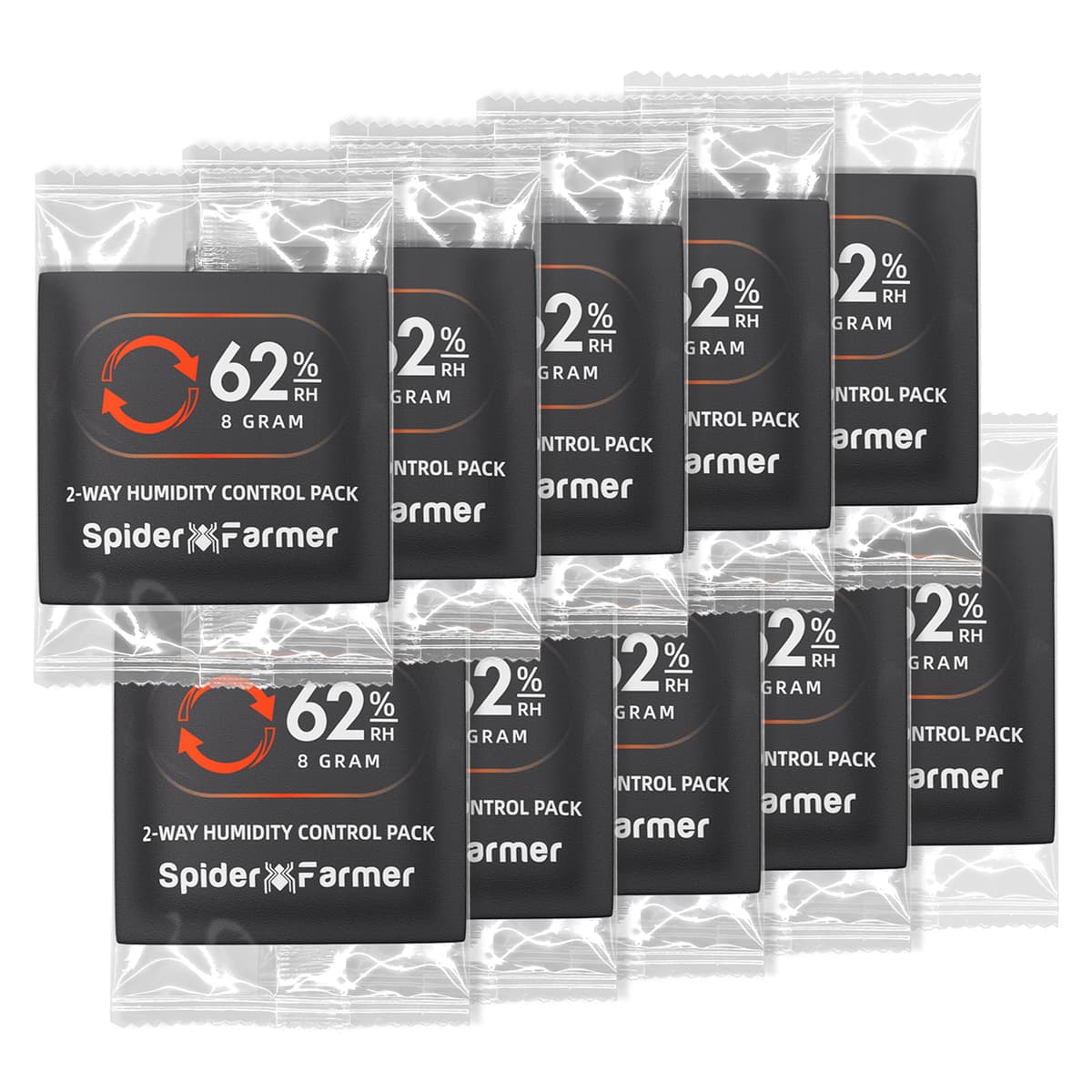Spider Farmer 62% RH 8g Humidity Control Packs - 10-Pack for Fresh Storage of Herbs & Cigars - 2