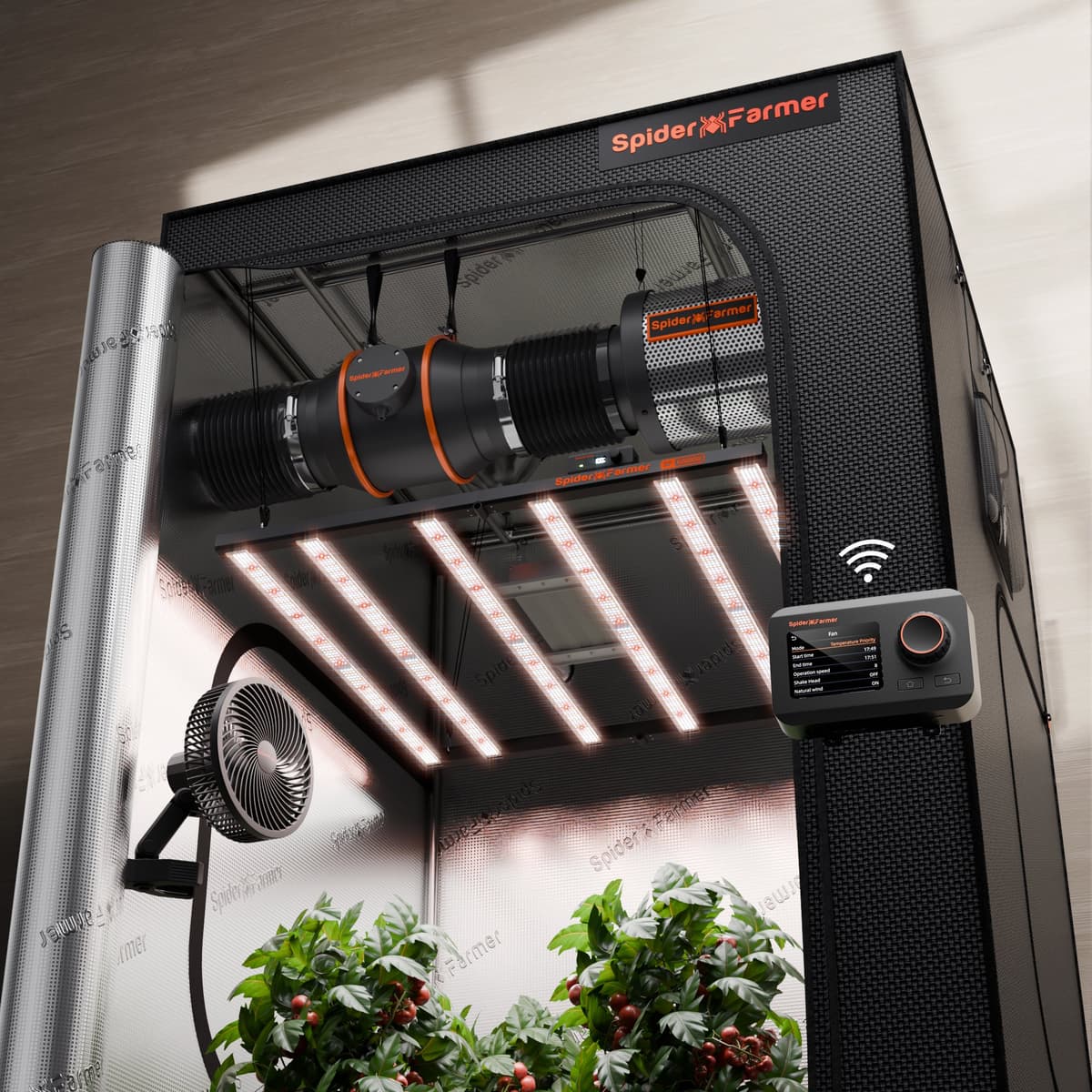 Spider Farmer G5000 480W LED rastrová grow box s plným spektrom – pre 6 rastlín (120x120x200 cm) - 2