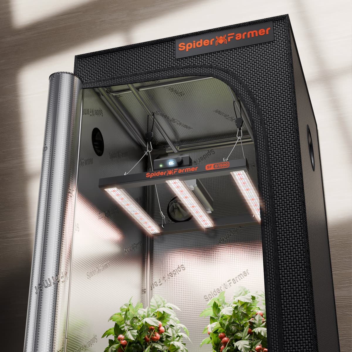 Σετ Φυτώριο Spider Farmer G1500 Full Spectrum 70x70x160cm – Υψηλής Πυκνότητας LED για Αποτελεσματική Εσωτερική Καλλιέργεια - 1