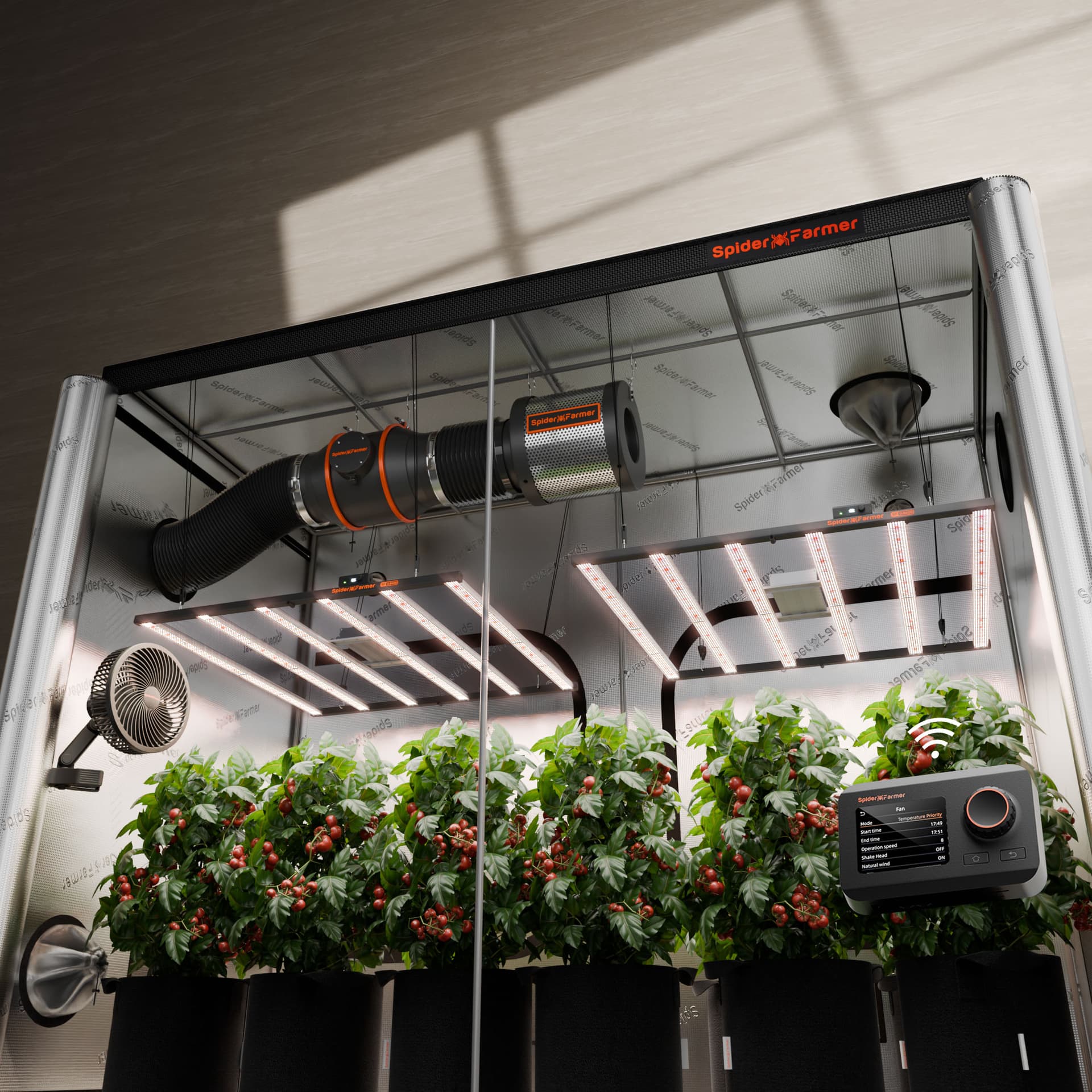 Kit Cultivare Interior Spider Farmer G8600 800W LED spectru complet - Sistem Complet 300x150x200cm cu Control Wi-Fi/Bluetooth - 1