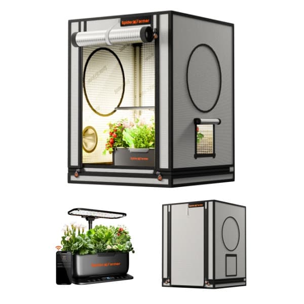 Spider Farmer 60x60x80cm Grow Tent + SmartG12 Hydroponics Bundle - Premium Oxford Cloth for Seedlings